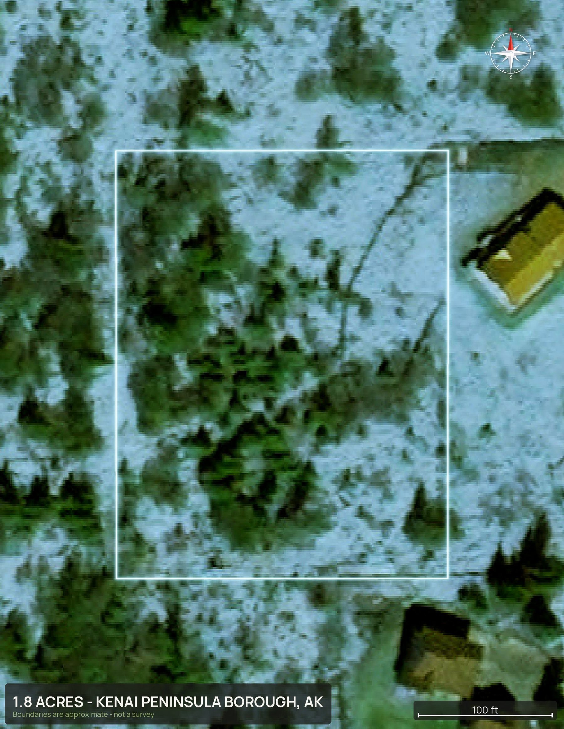 Boundary top-down of an Alaska land parcel
