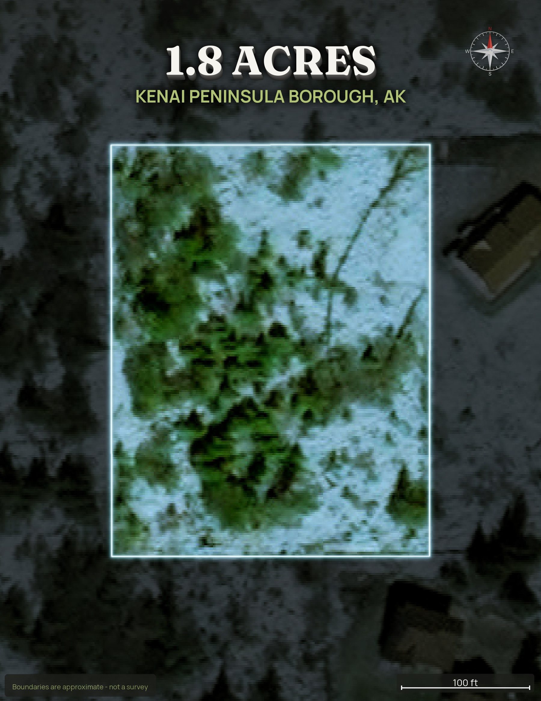Spotlight top-down of an Alaska land parcel