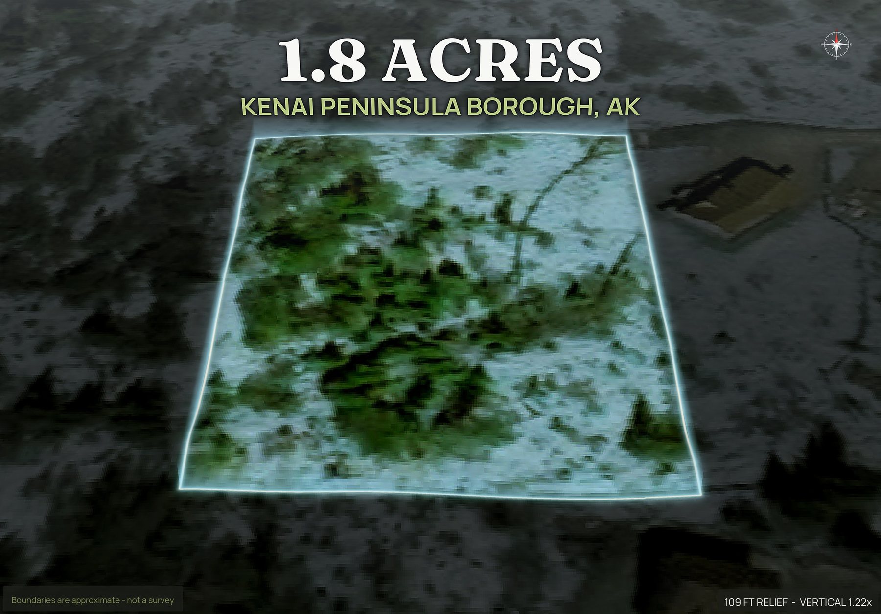 Spotlight, south of an Alaska land parcel