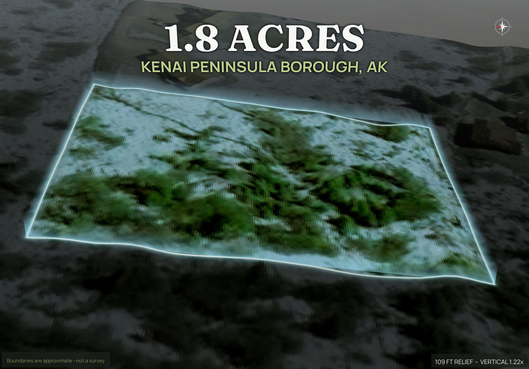 Spotlight, west of an Alaska land parcel
