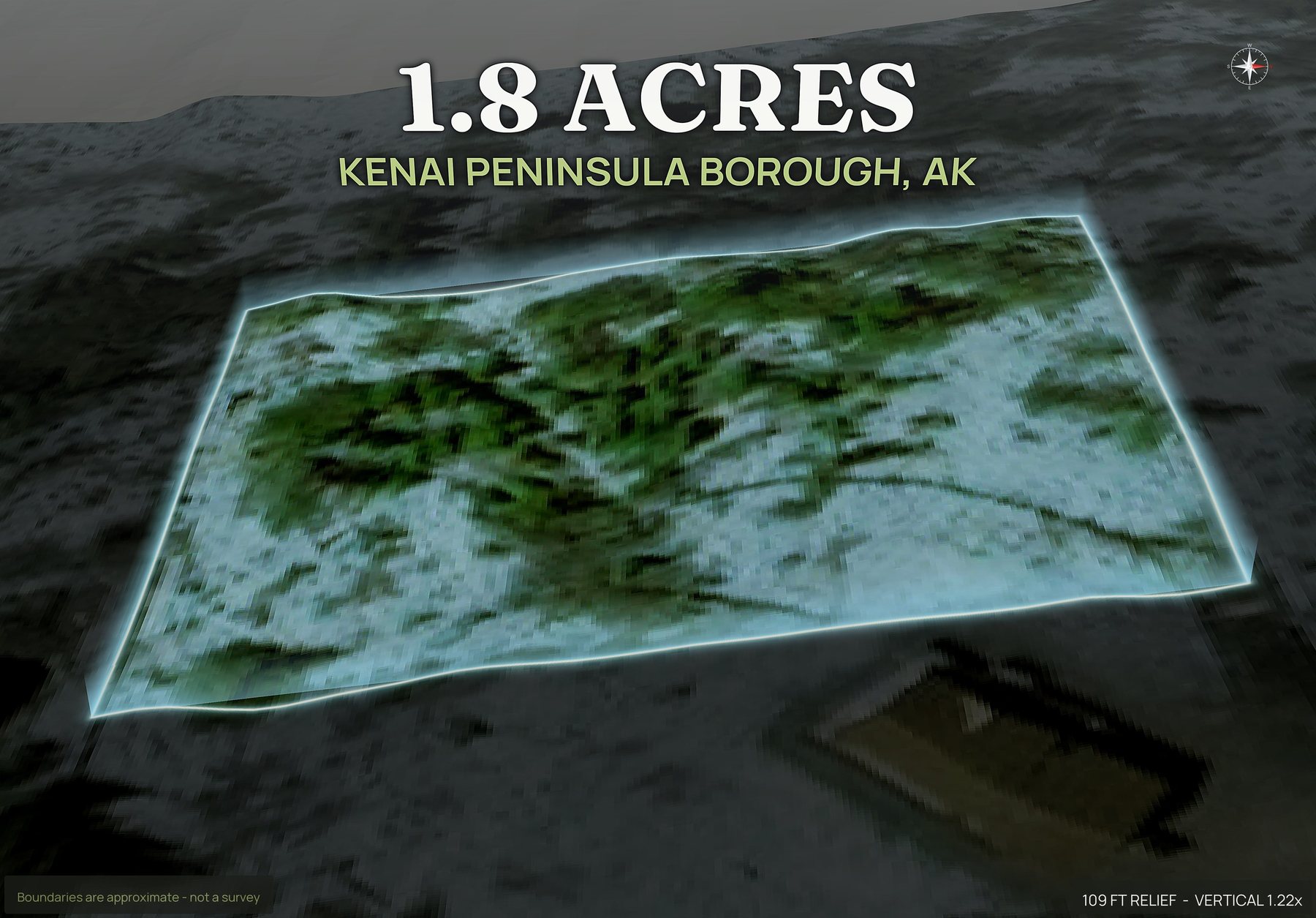 Spotlight, east of an Alaska land parcel