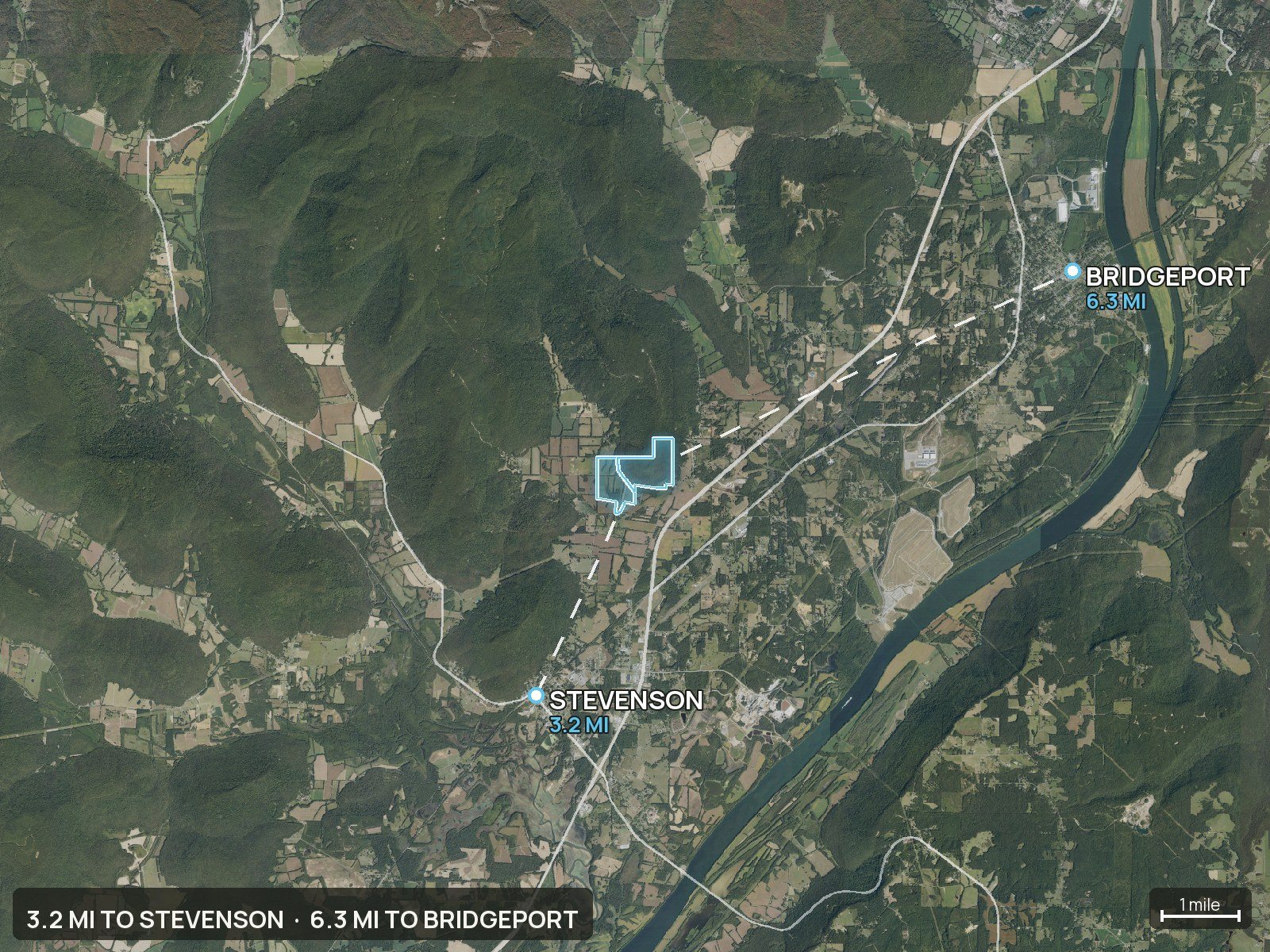 Context map of an Alabama land parcel