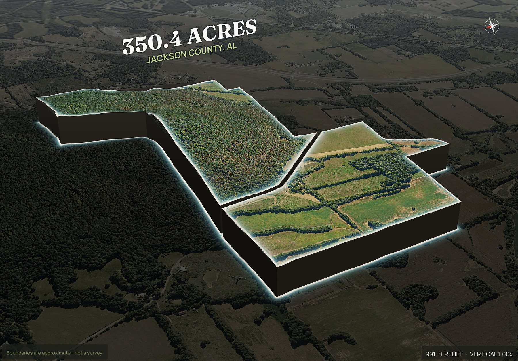 Pop-out of an Alabama land parcel