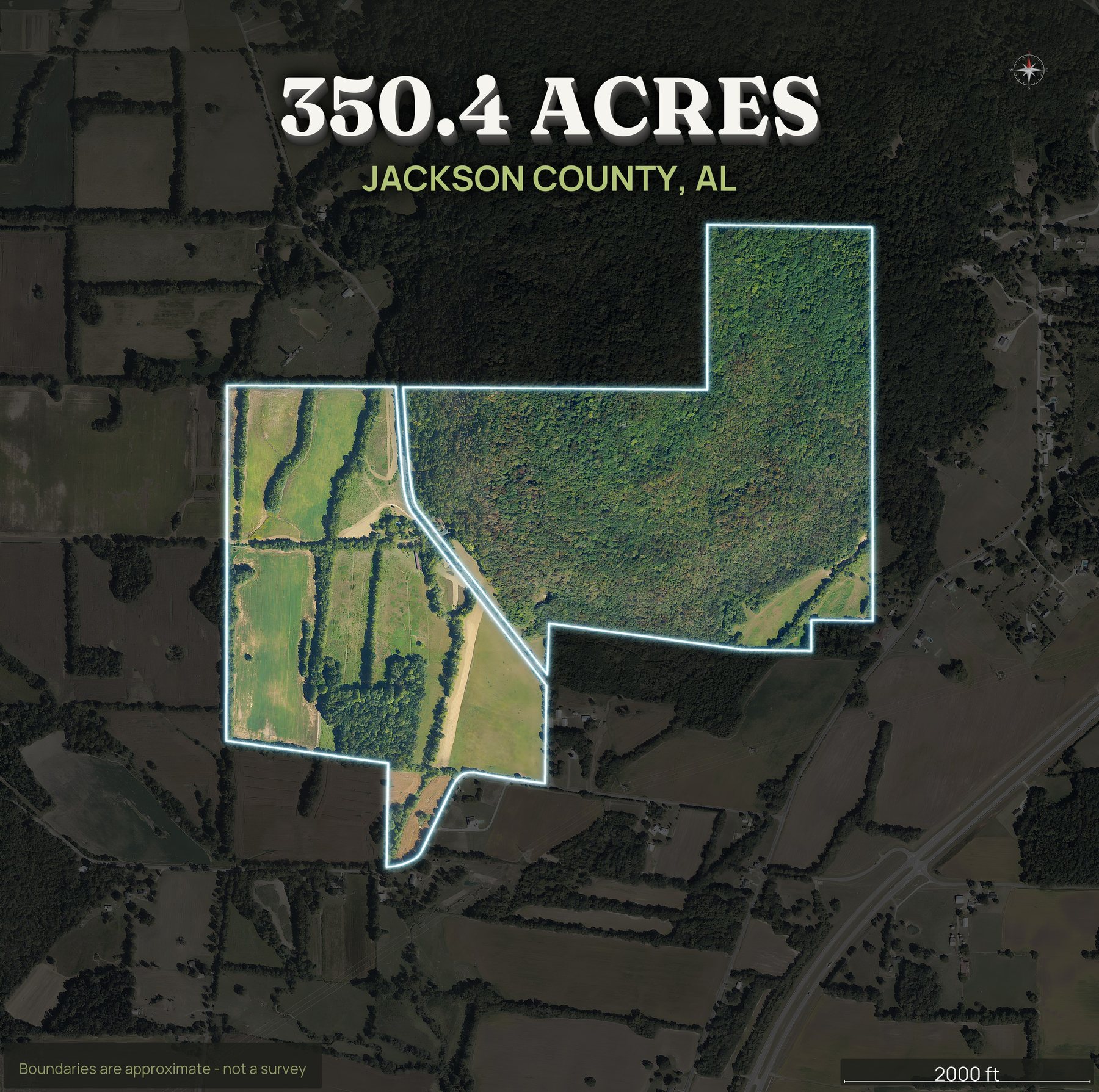 Spotlight top-down of an Alabama land parcel