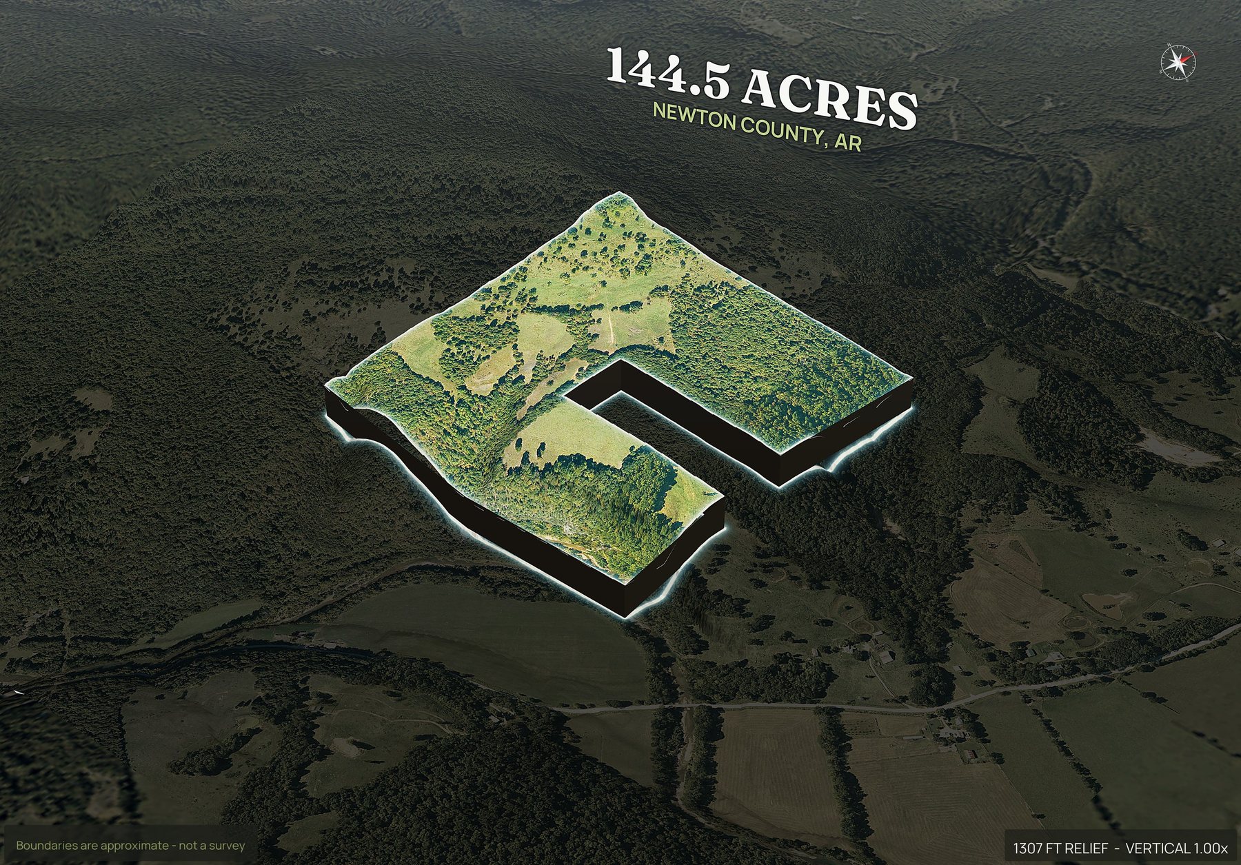 Pop-out of an Arkansas land parcel
