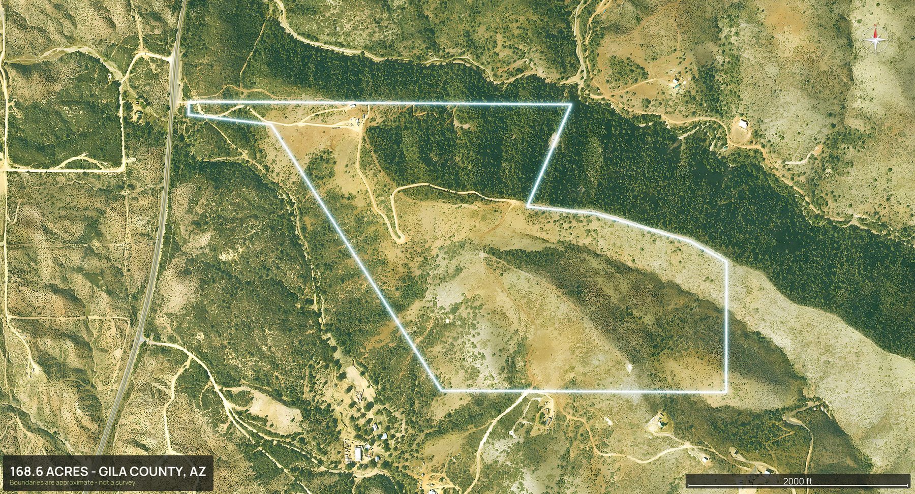 Boundary top-down of an Arizona land parcel