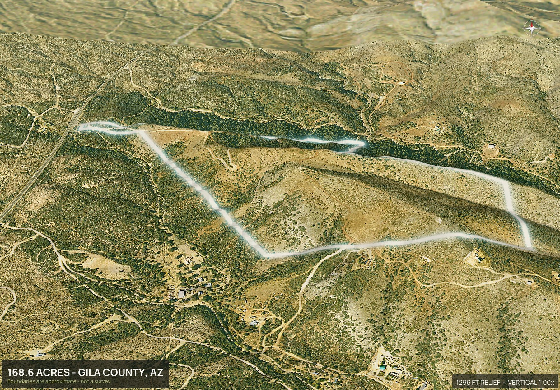 3D from the south of an Arizona land parcel