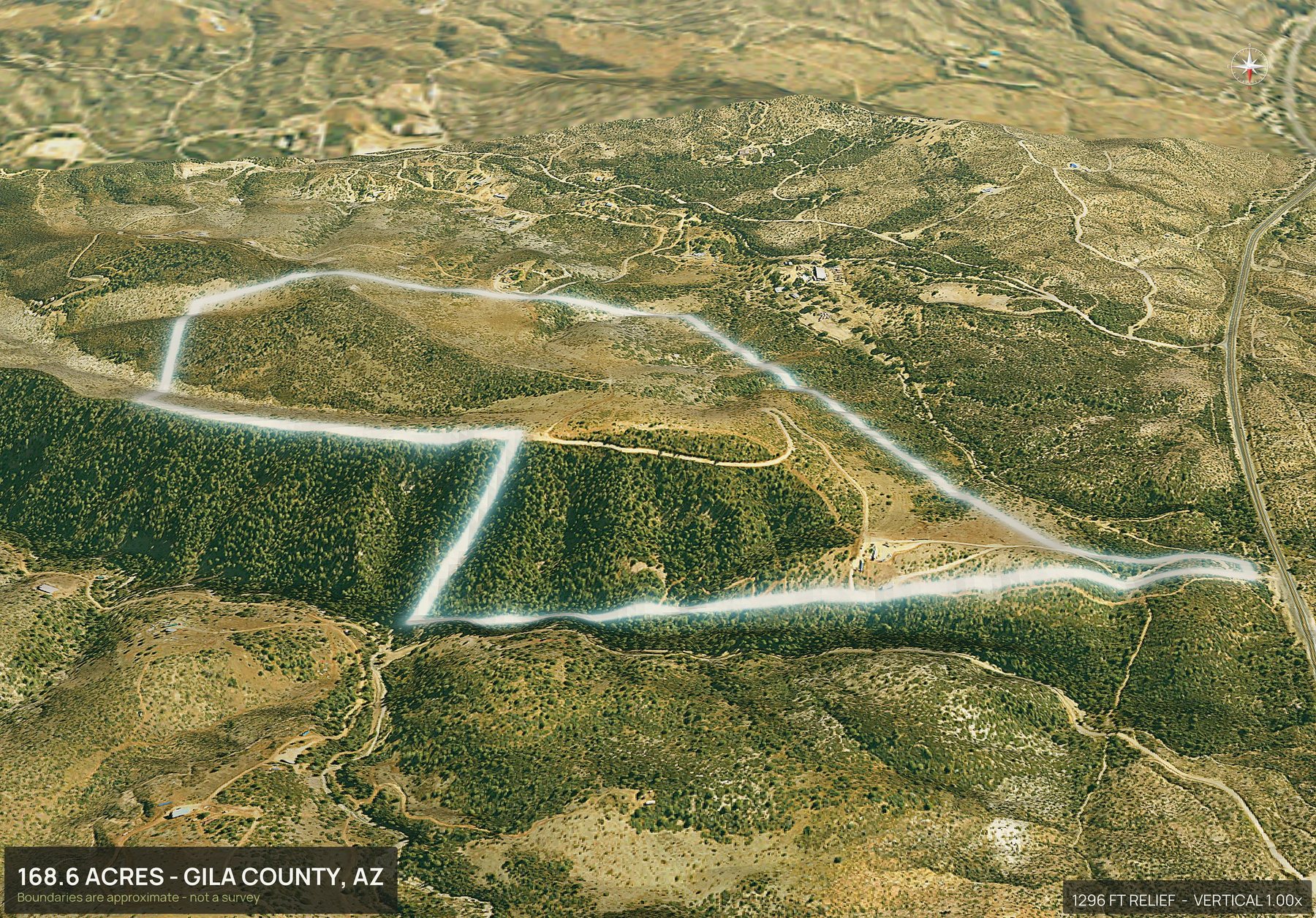 3D from the north of an Arizona land parcel