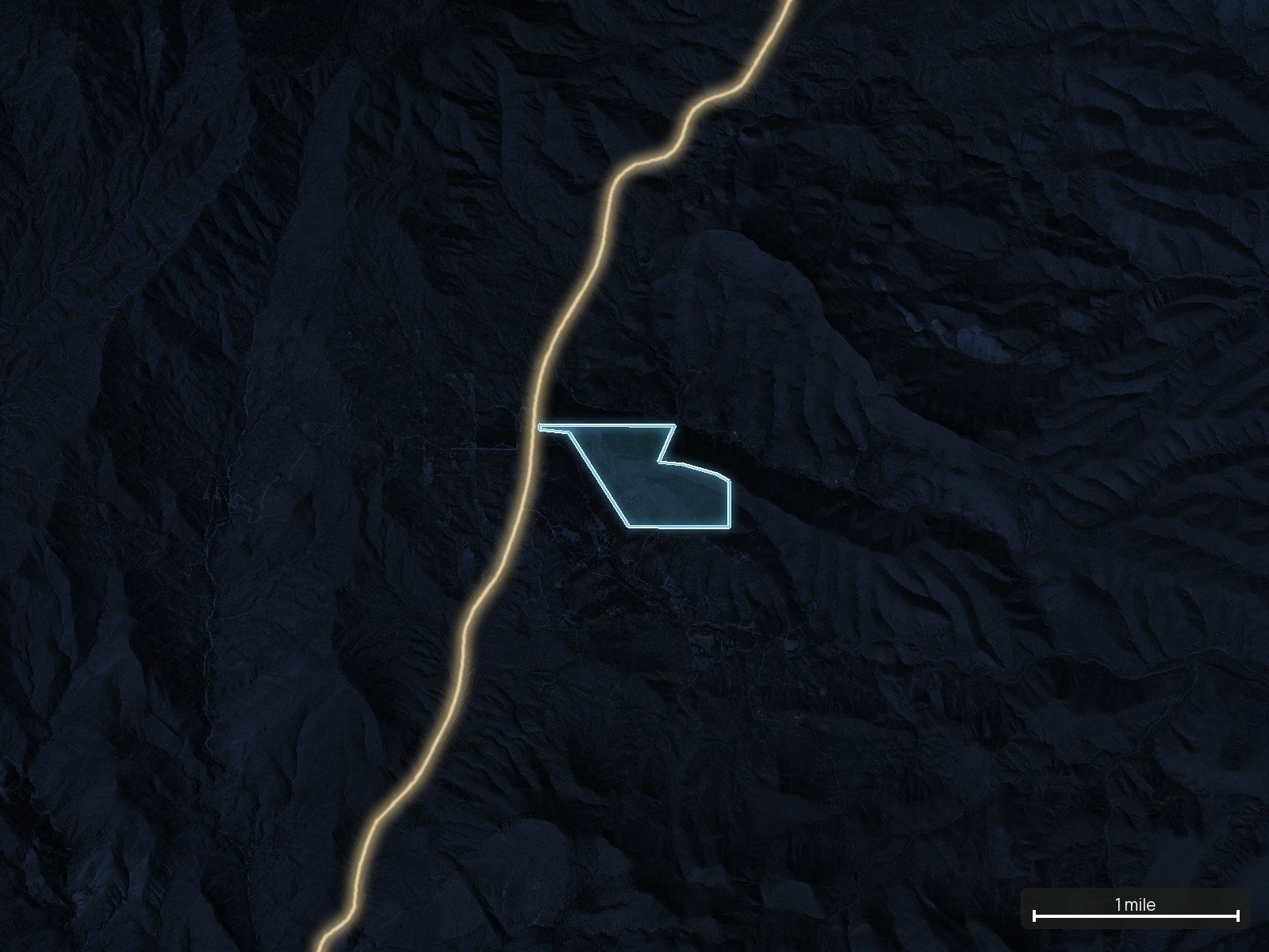 Roads at night of an Arizona land parcel