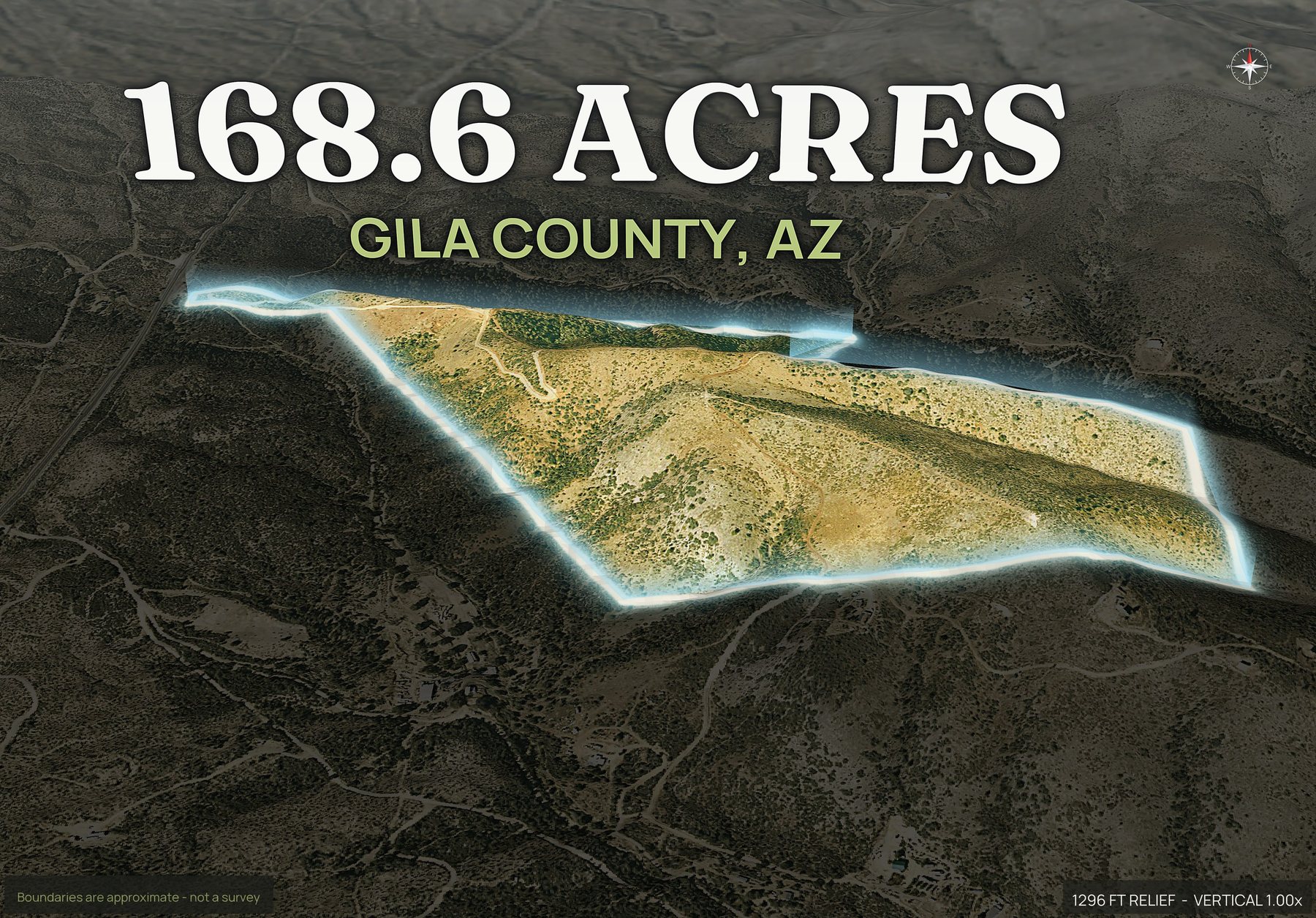 Spotlight, south of an Arizona land parcel