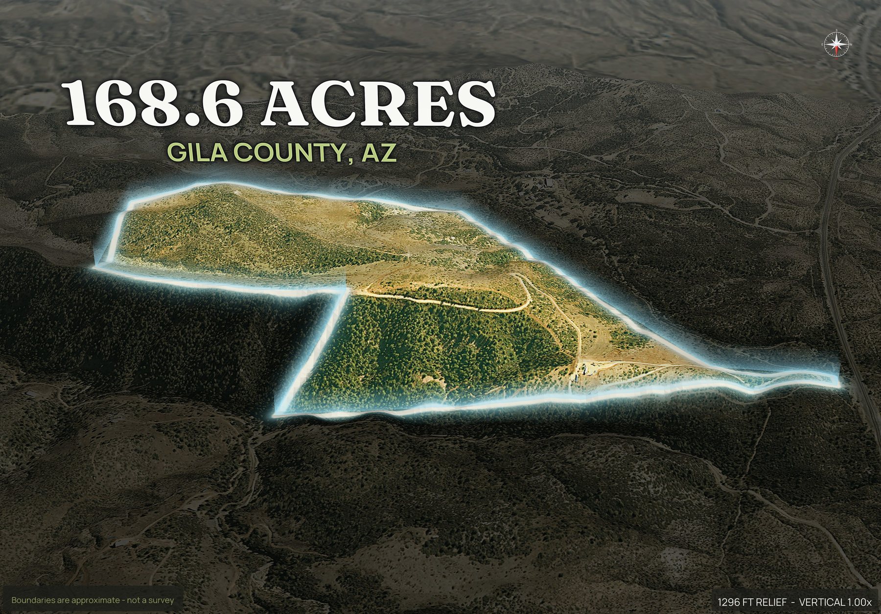 Spotlight, north of an Arizona land parcel