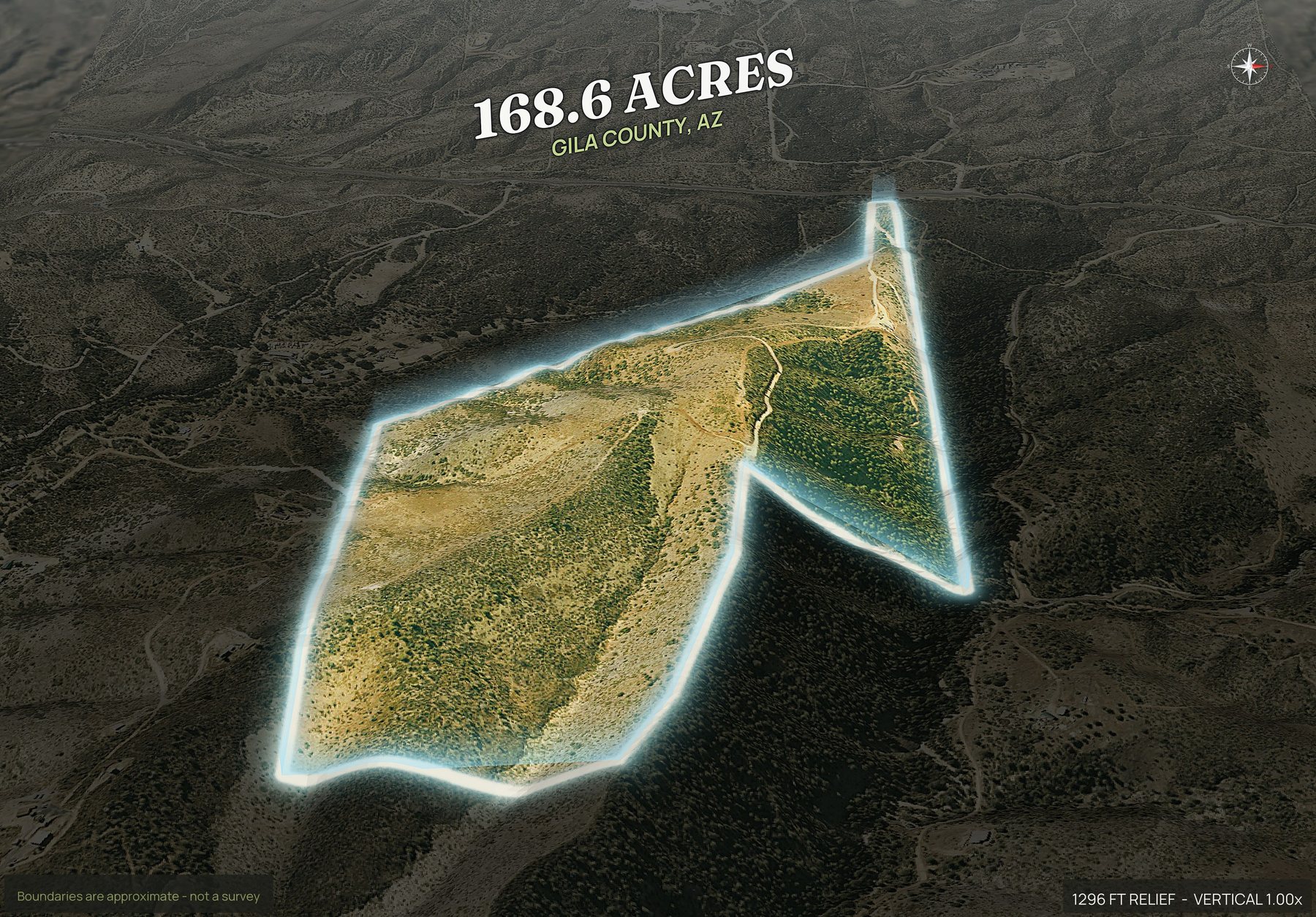 Spotlight, east of an Arizona land parcel
