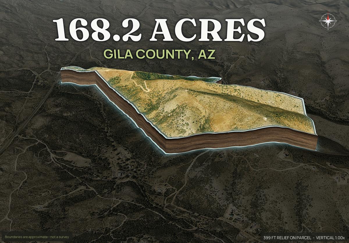 Pop-out of an Arizona land parcel lifted out of the ground with dirt walls