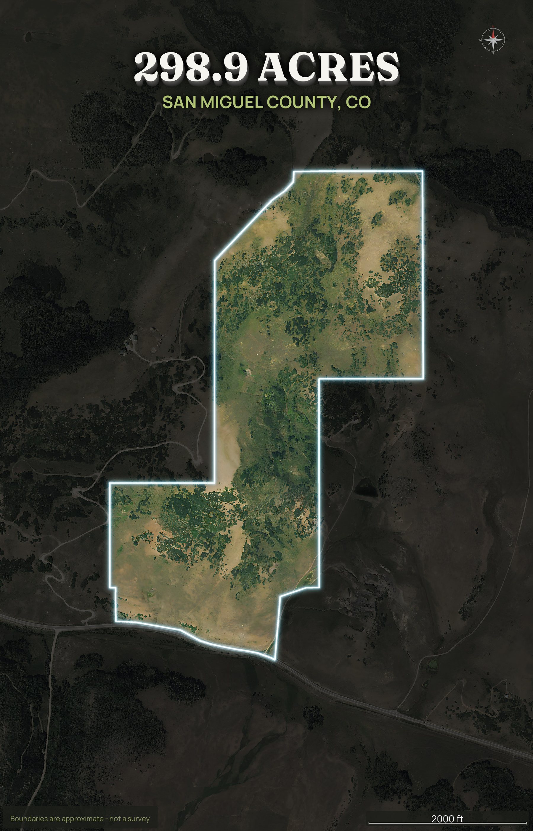 Spotlight top-down of a Colorado land parcel