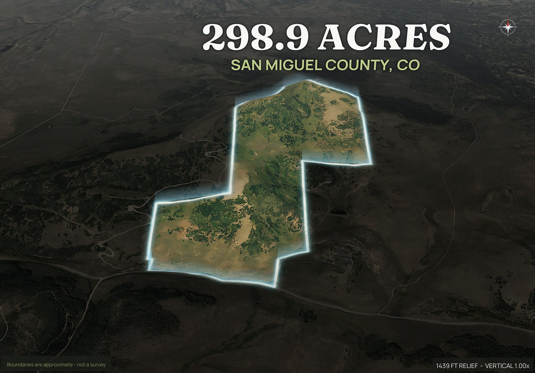 Spotlight, south of a Colorado land parcel