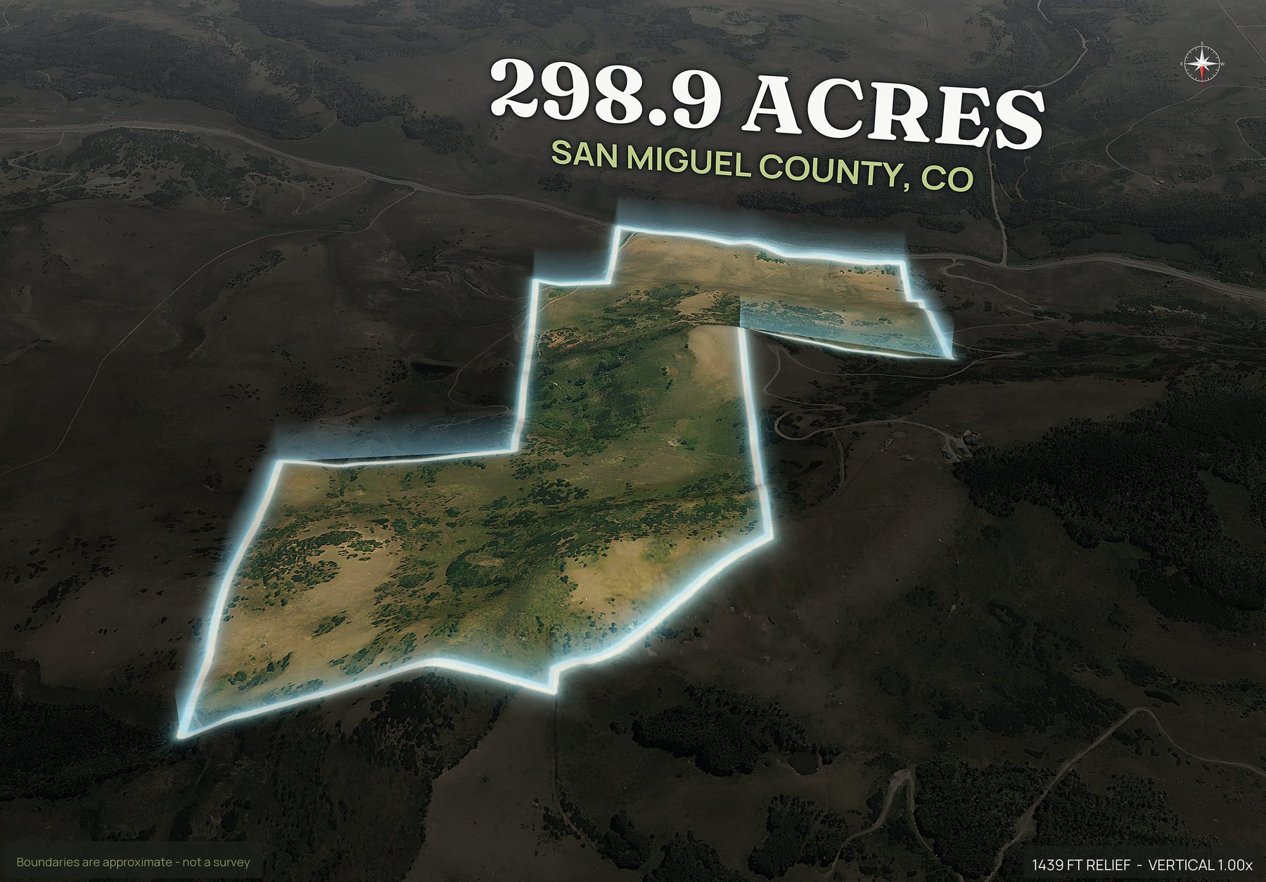Spotlight, north of a Colorado land parcel