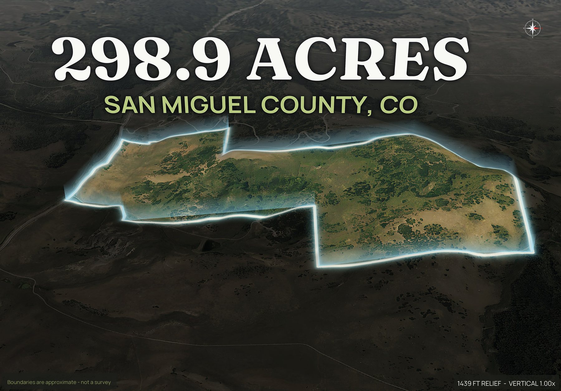Spotlight, east of a Colorado land parcel