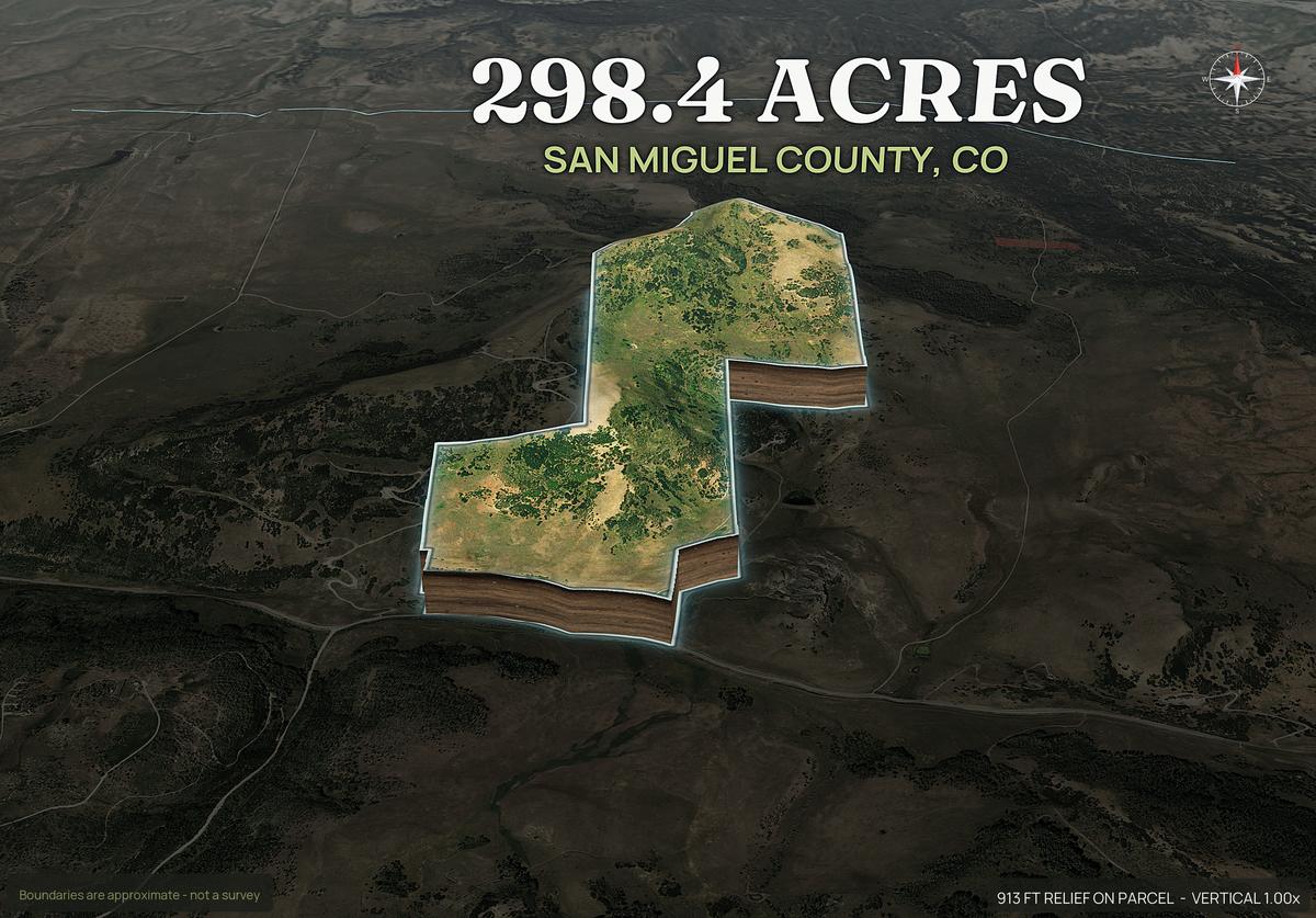 Pop-out of a Colorado land parcel lifted out of the ground with dirt walls