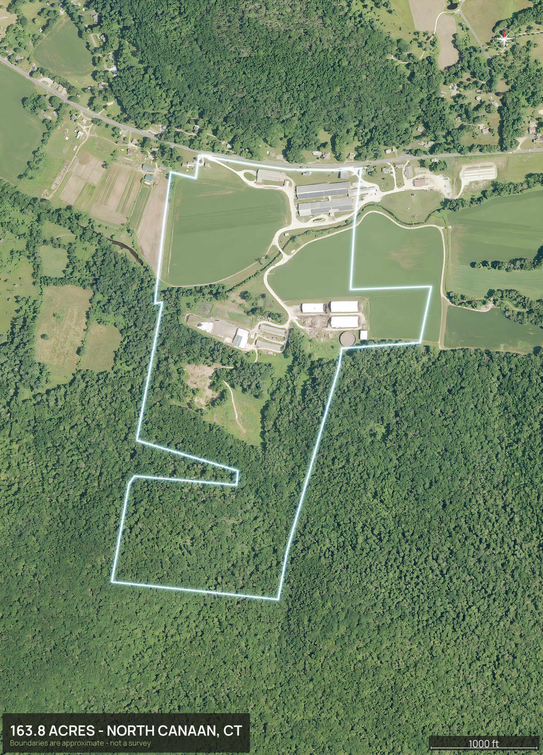 Boundary top-down of a Connecticut land parcel