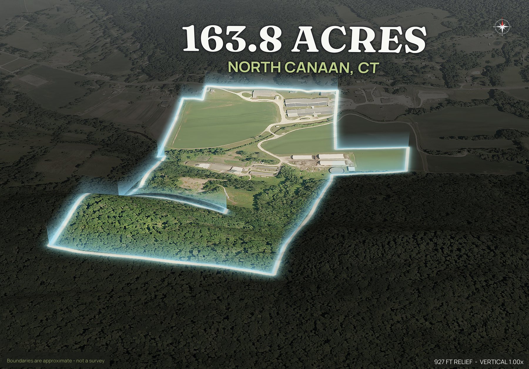 Spotlight, south of a Connecticut land parcel