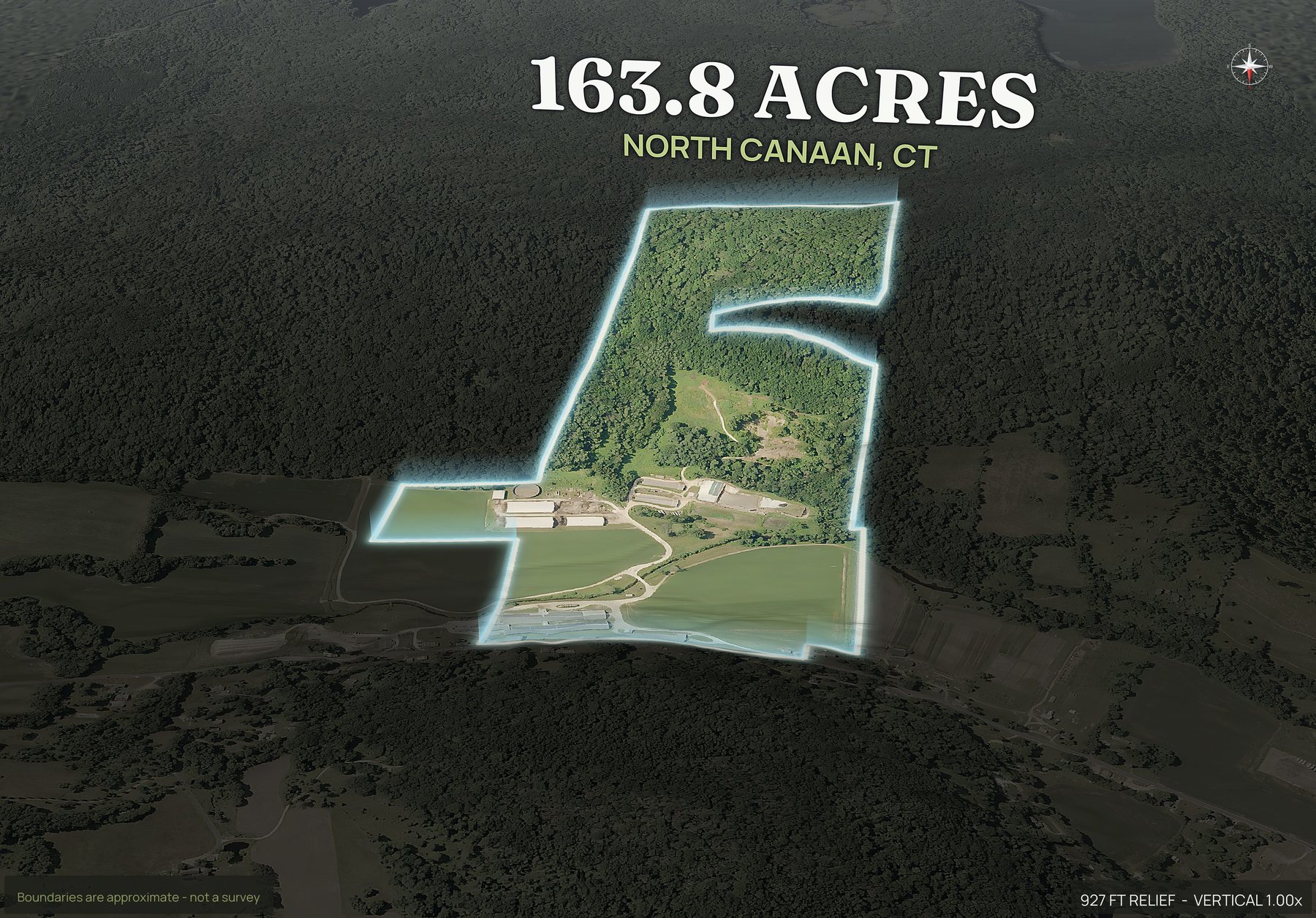 Spotlight, north of a Connecticut land parcel