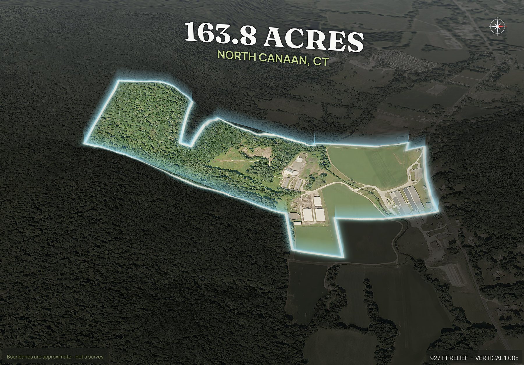 Spotlight, east of a Connecticut land parcel