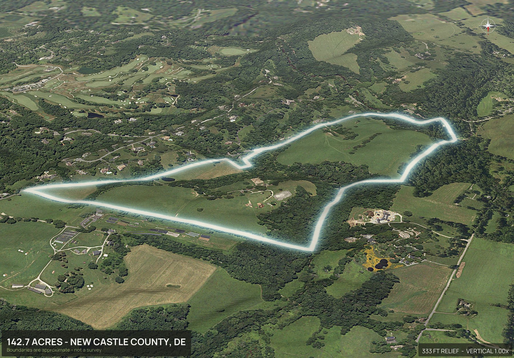 3D from the north of a Delaware land parcel
