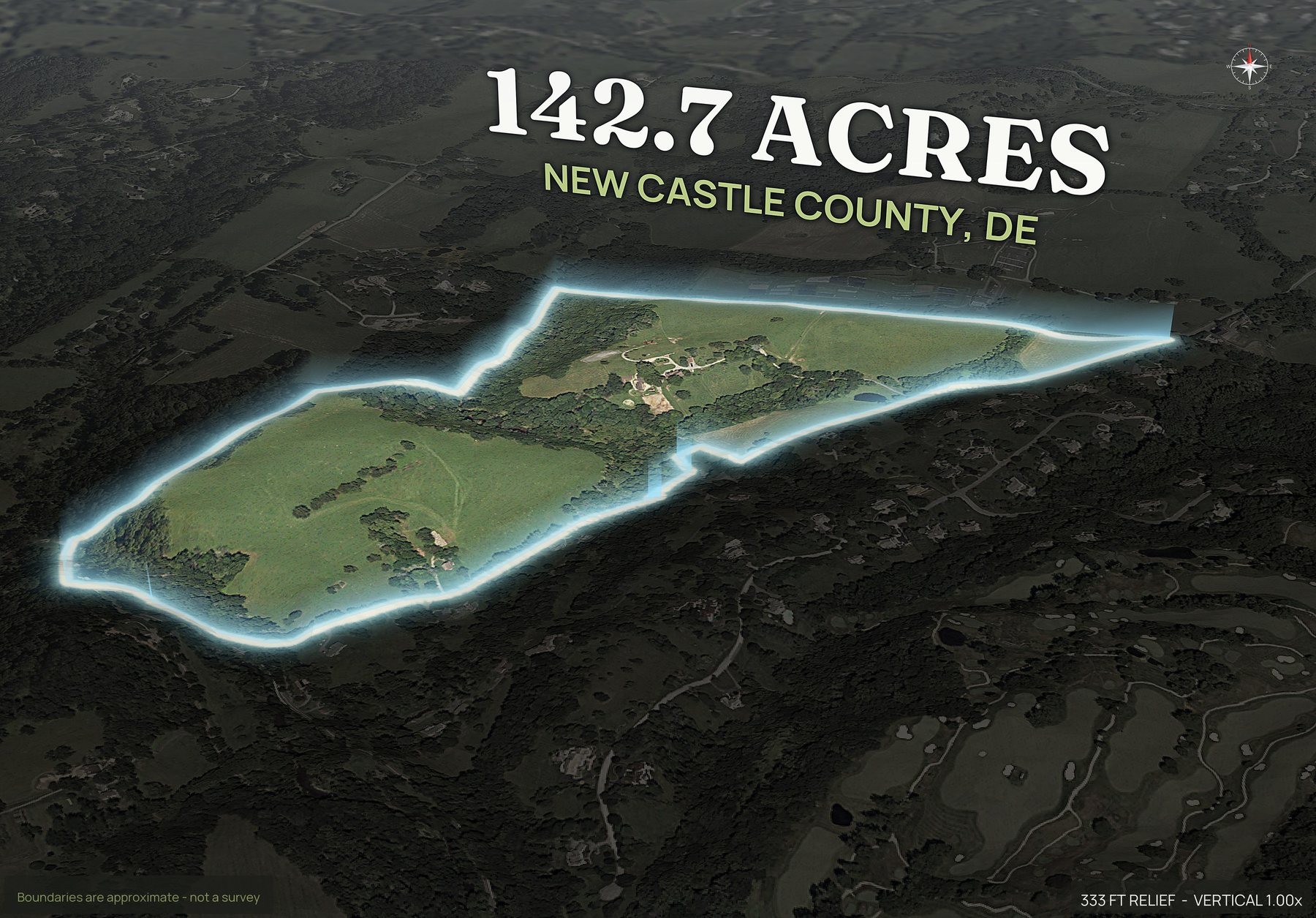Spotlight, south of a Delaware land parcel