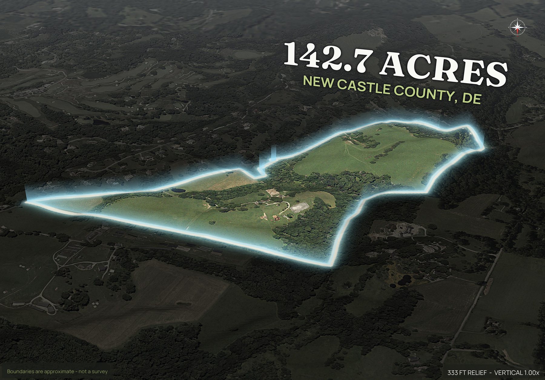 Spotlight, north of a Delaware land parcel