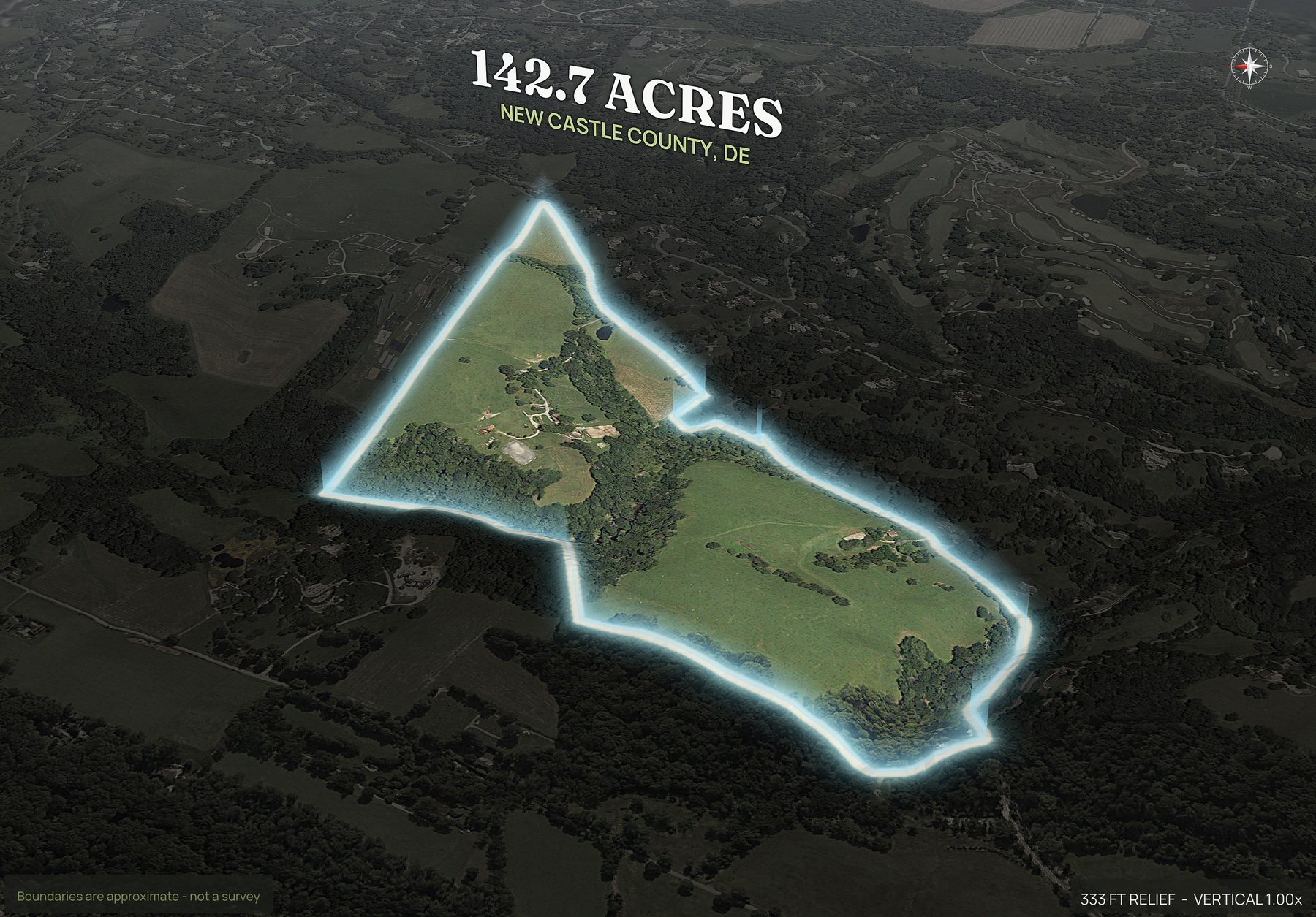 Spotlight, west of a Delaware land parcel