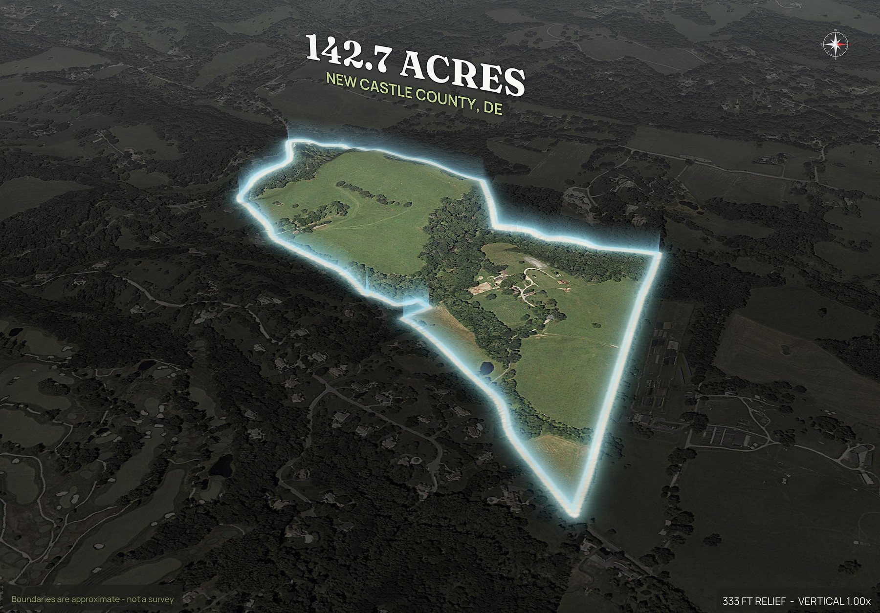 Spotlight, east of a Delaware land parcel