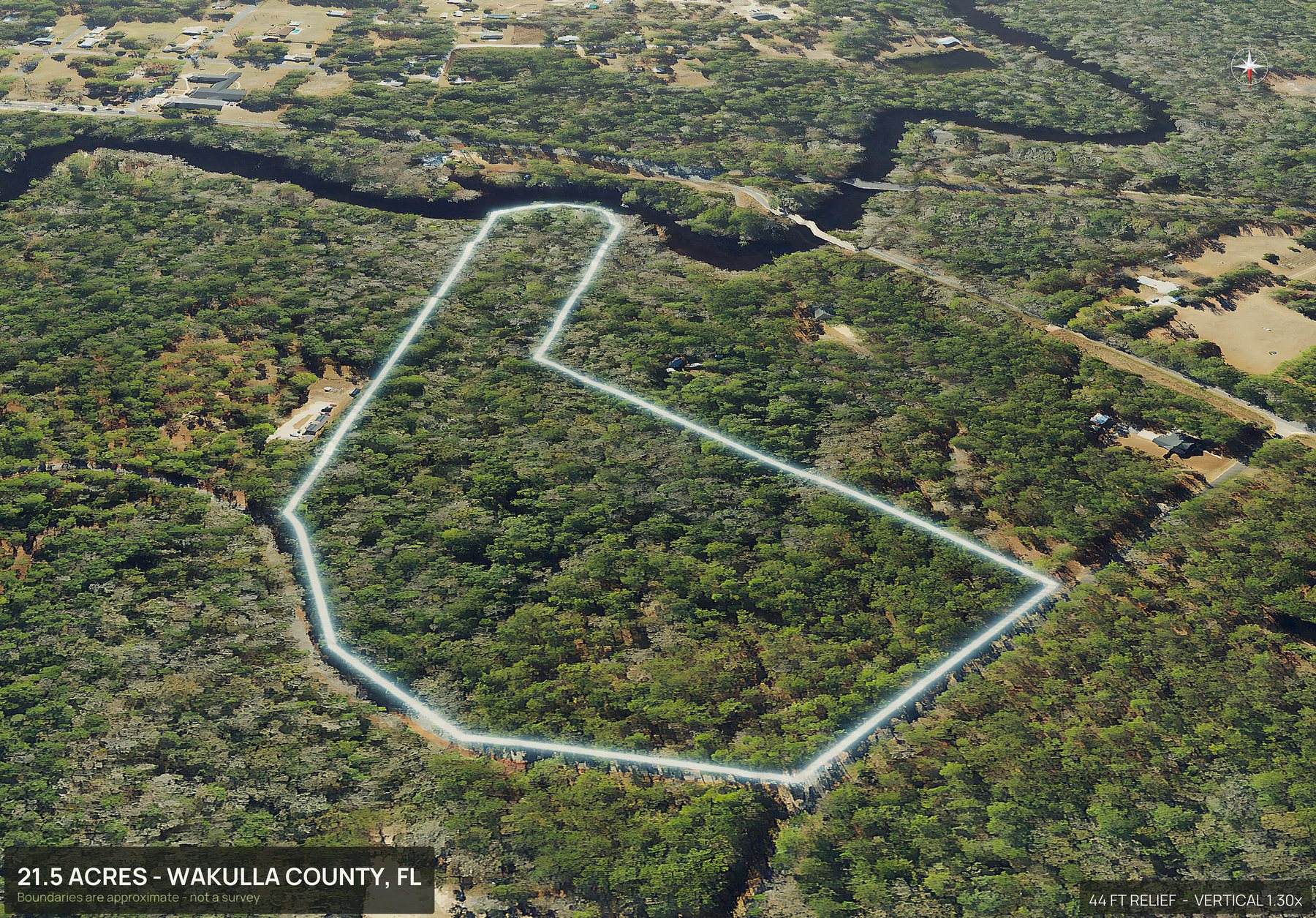 3D from the north of a Florida land parcel