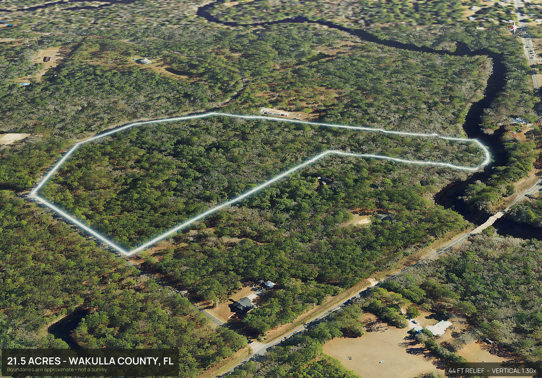 3D from the west of a Florida land parcel