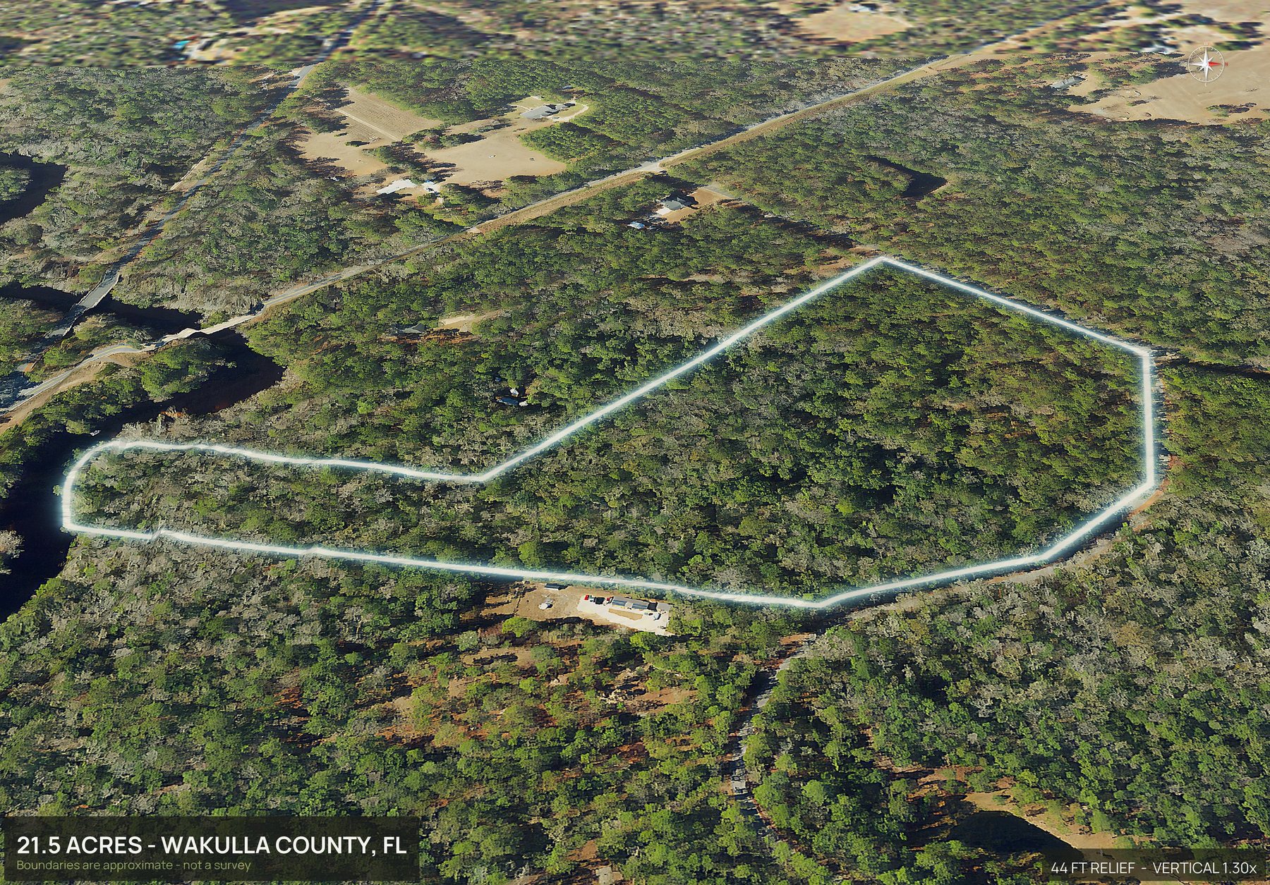 3D from the east of a Florida land parcel