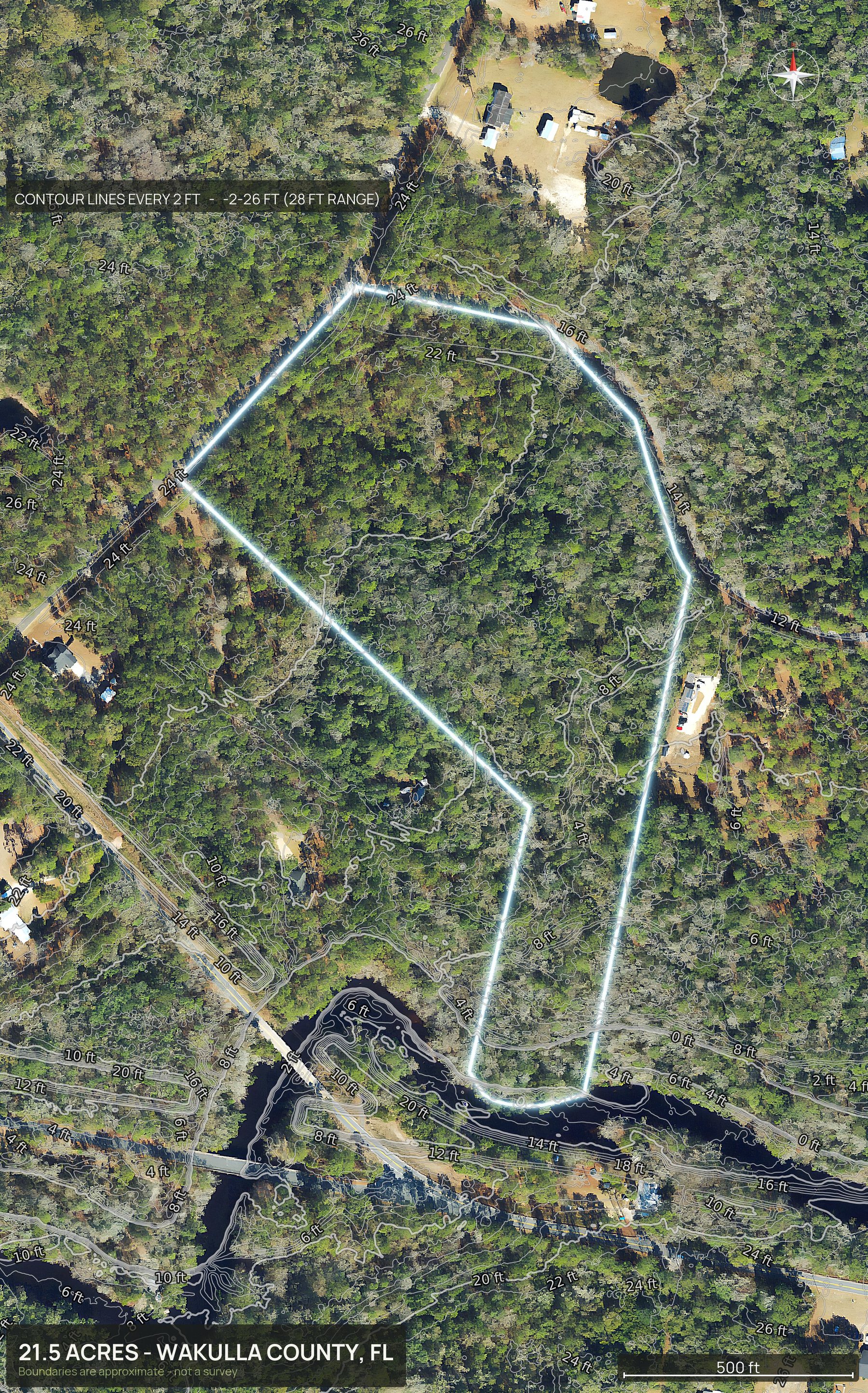 Contour map of a Florida land parcel