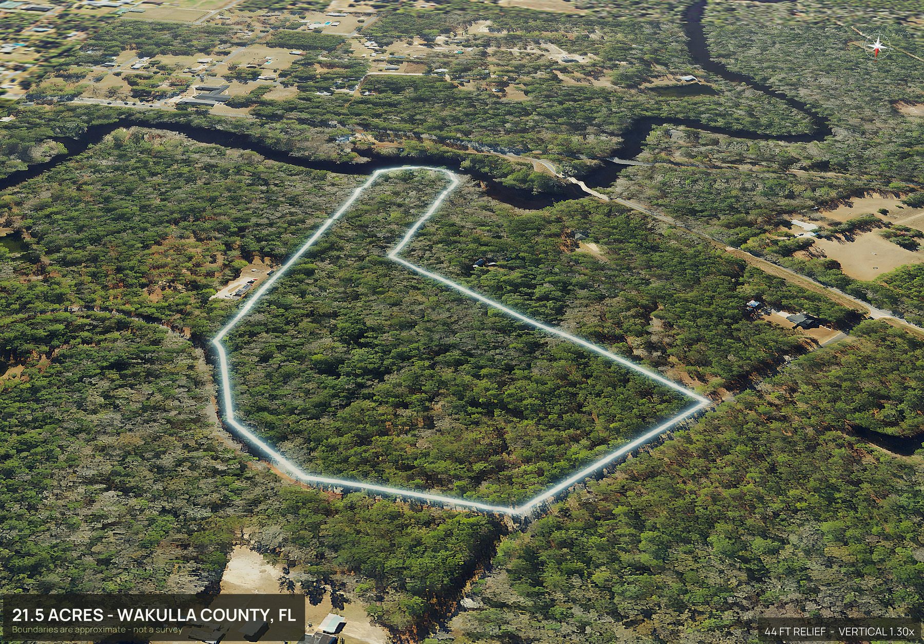 Road frontage of a Florida land parcel