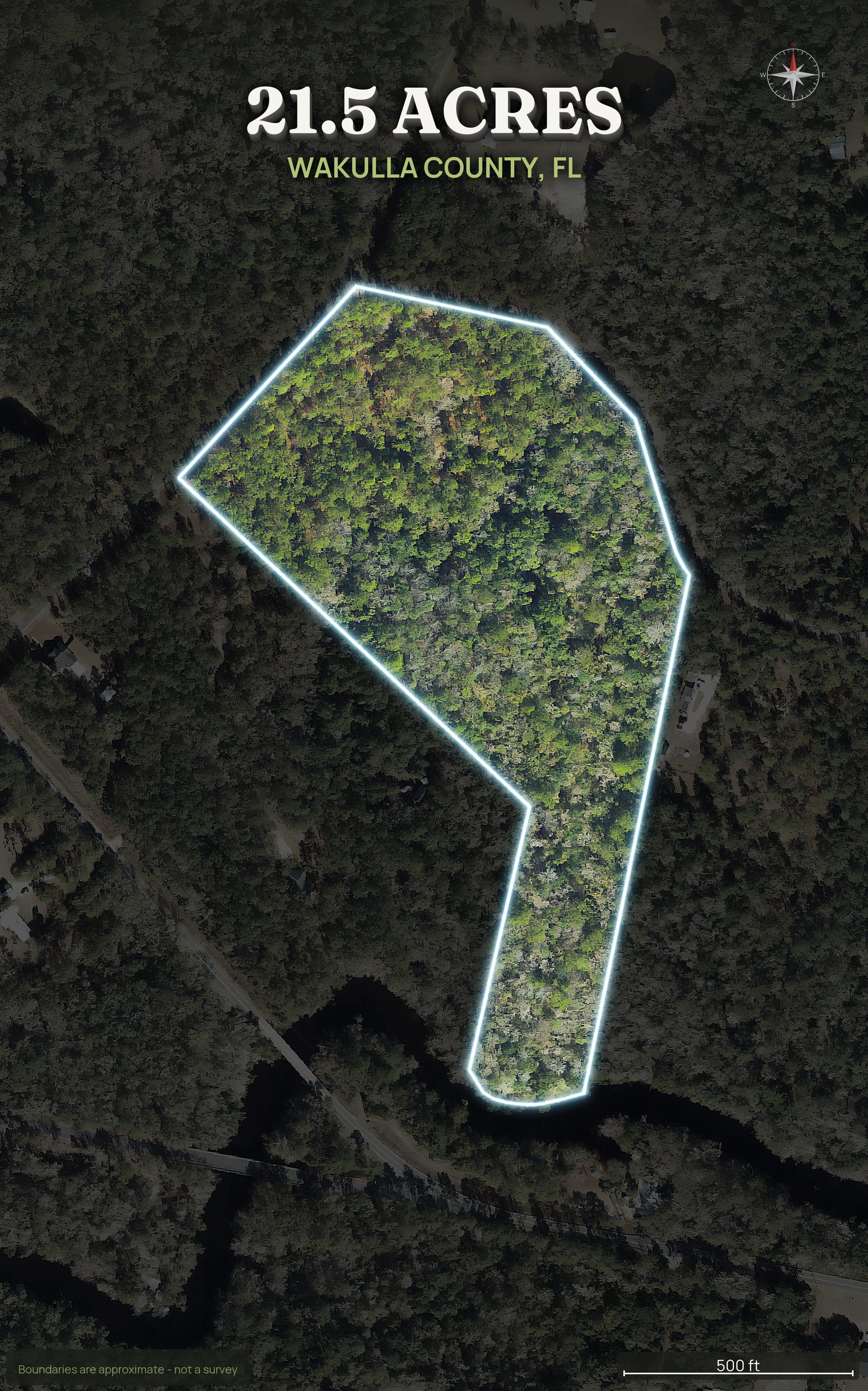 Spotlight top-down of a Florida land parcel