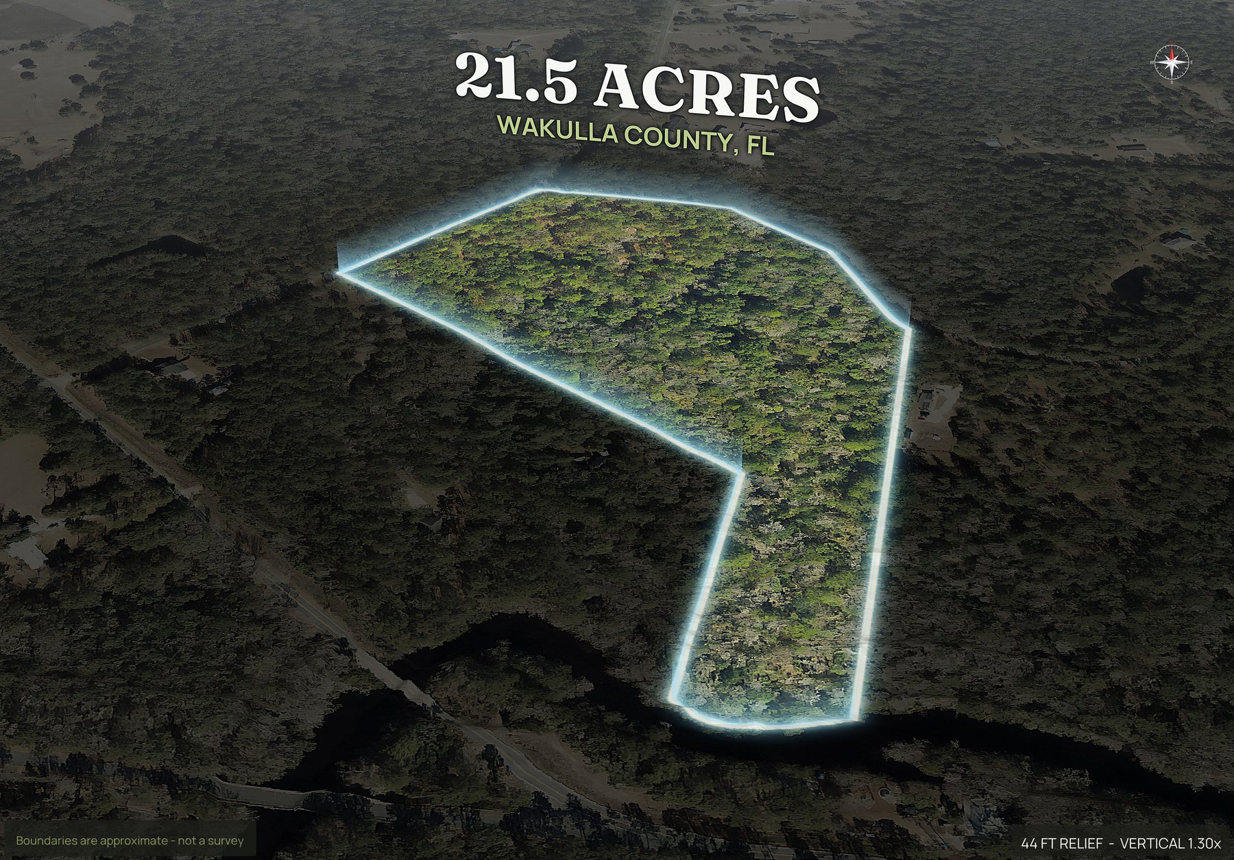 Spotlight, south of a Florida land parcel