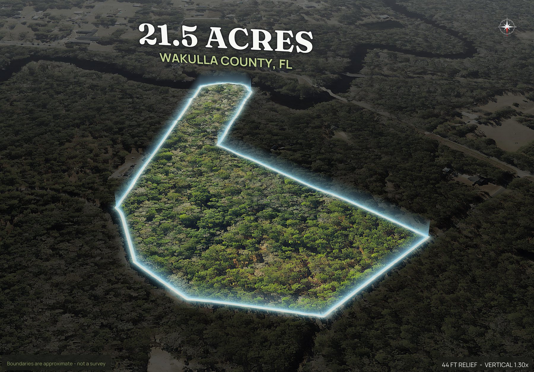 Spotlight, north of a Florida land parcel