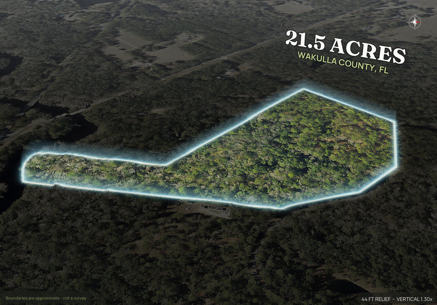 Spotlight, east of a Florida land parcel
