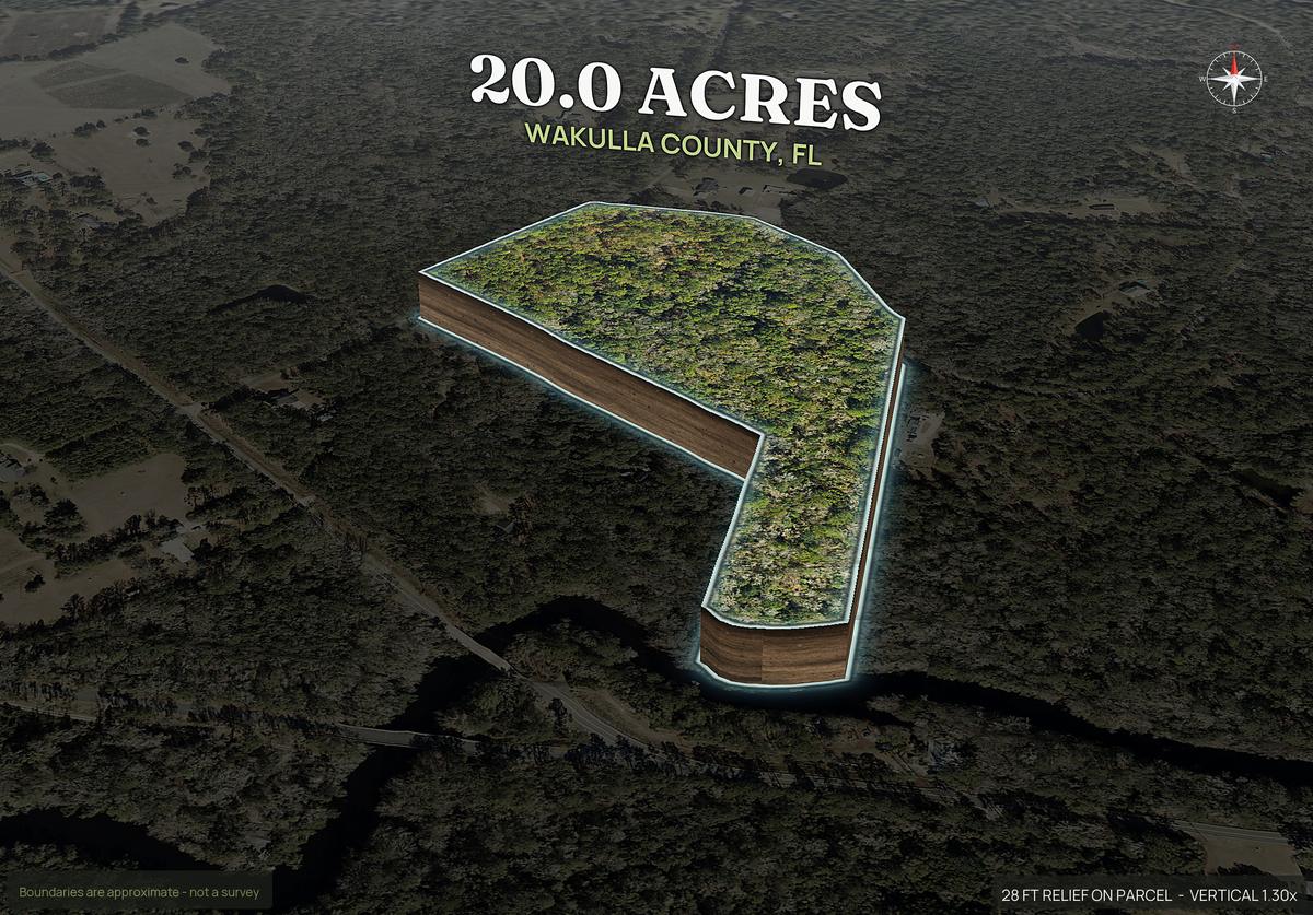 Pop-out of a Florida land parcel lifted out of the ground with dirt walls