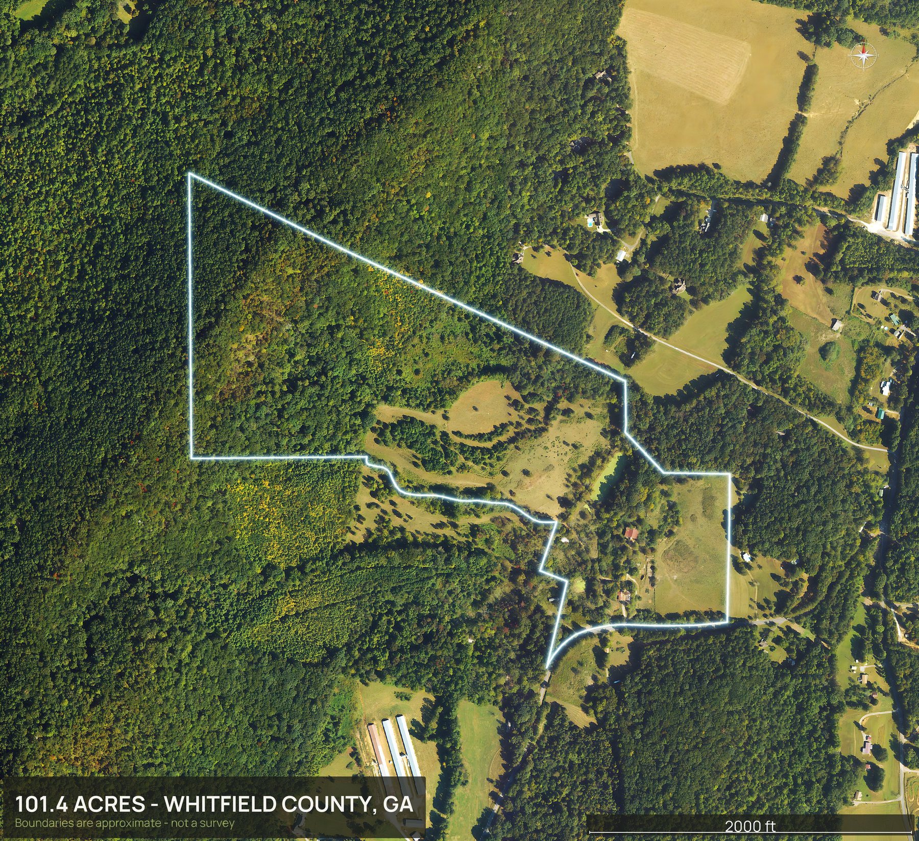 Boundary top-down of a Georgia land parcel