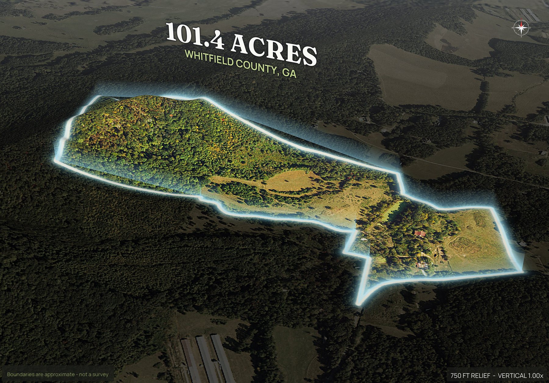 Spotlight, south of a Georgia land parcel