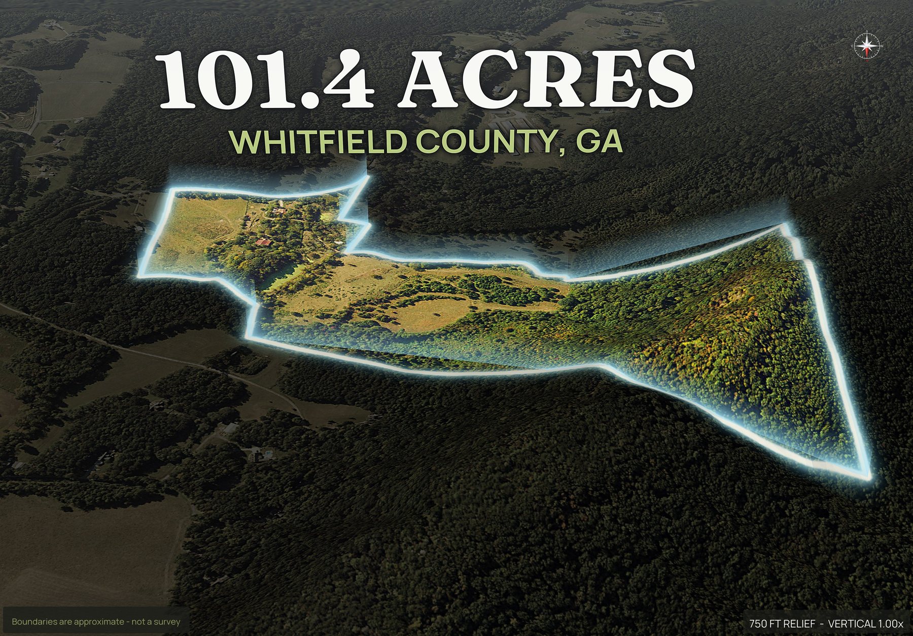 Spotlight, north of a Georgia land parcel