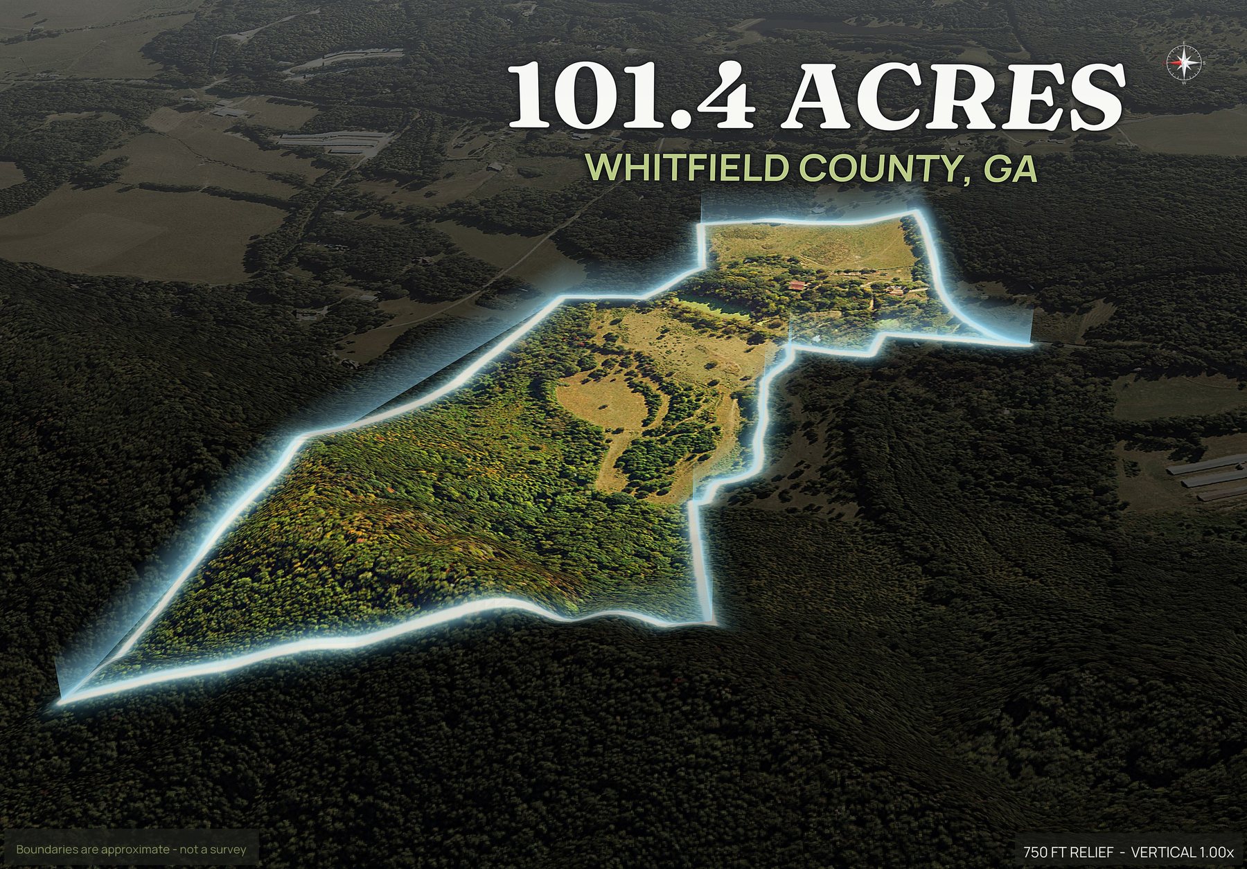 Spotlight, west of a Georgia land parcel