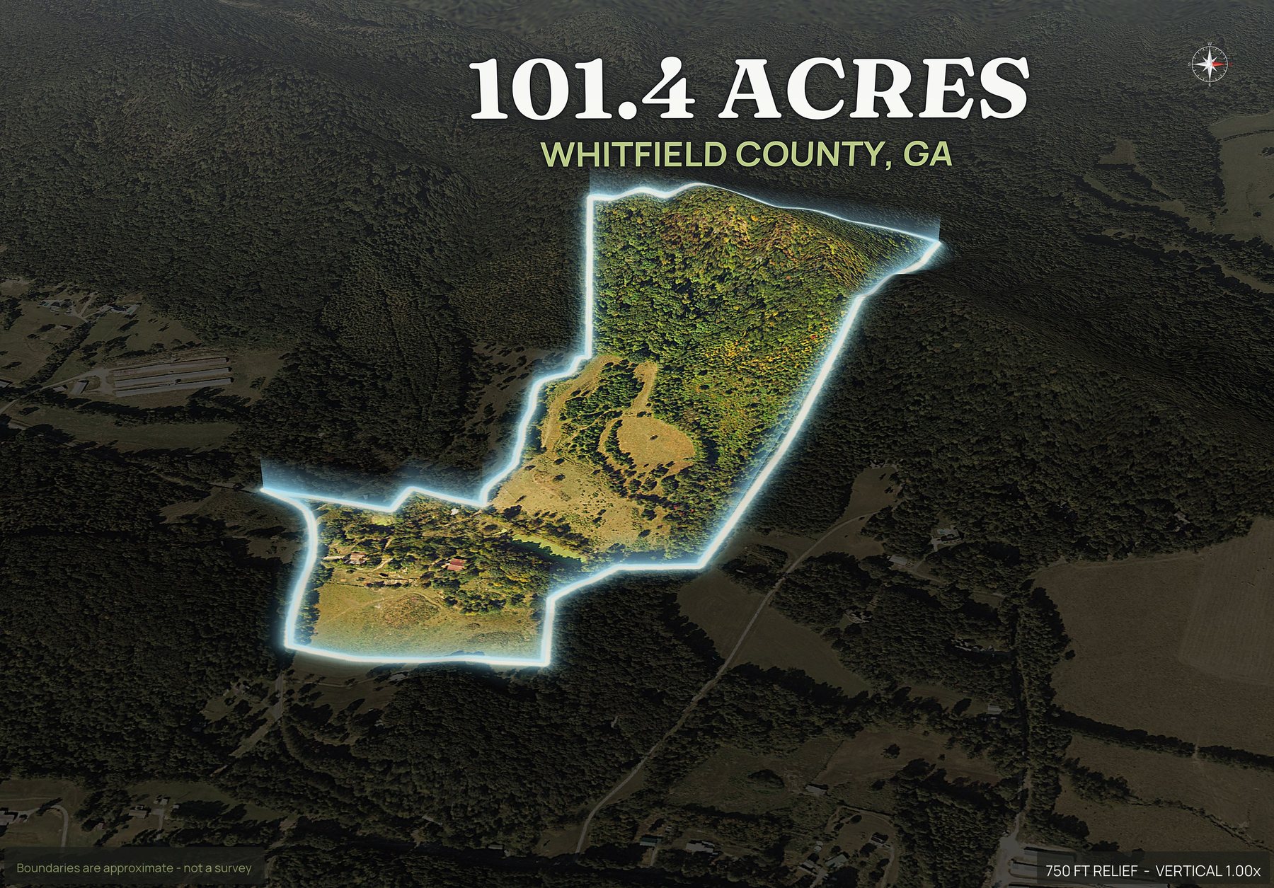 Spotlight, east of a Georgia land parcel