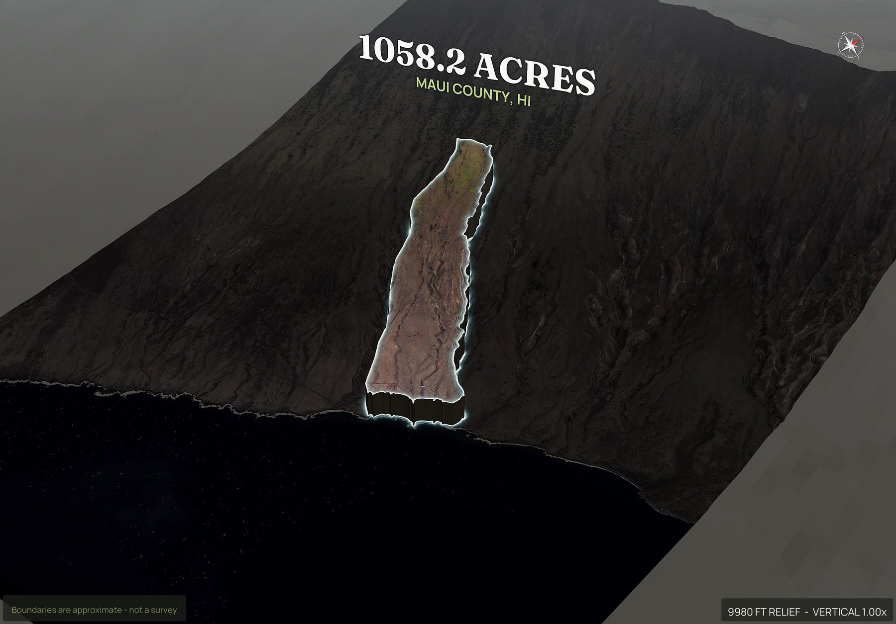 Pop-out of a Hawaii land parcel
