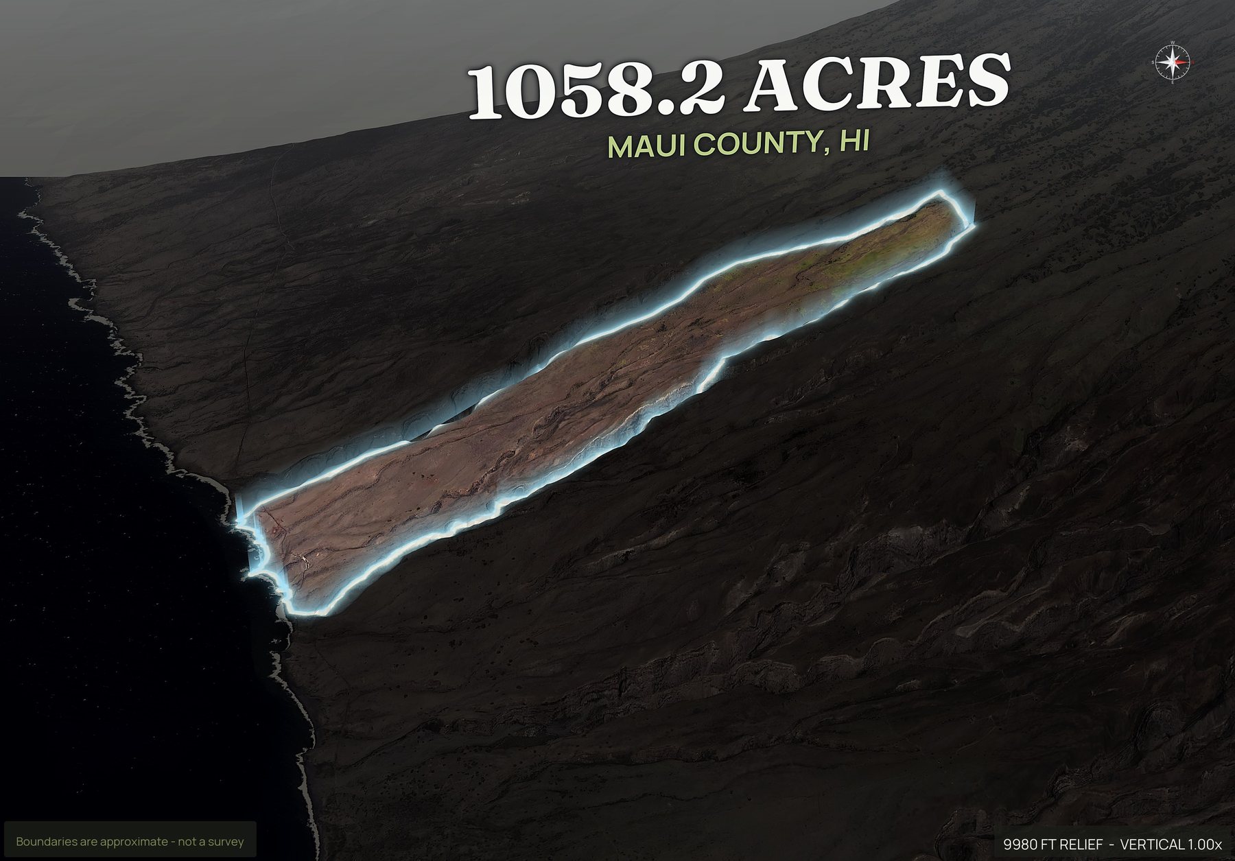 Spotlight, east of a Hawaii land parcel