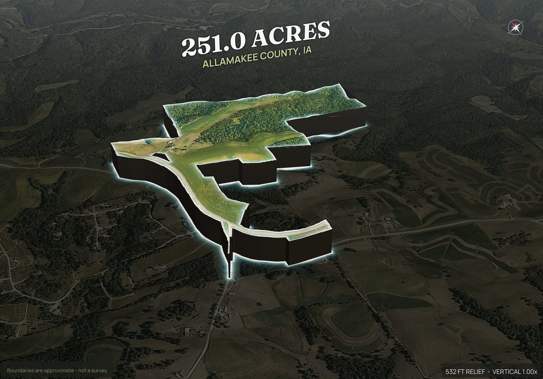 Pop-out of an Iowa land parcel