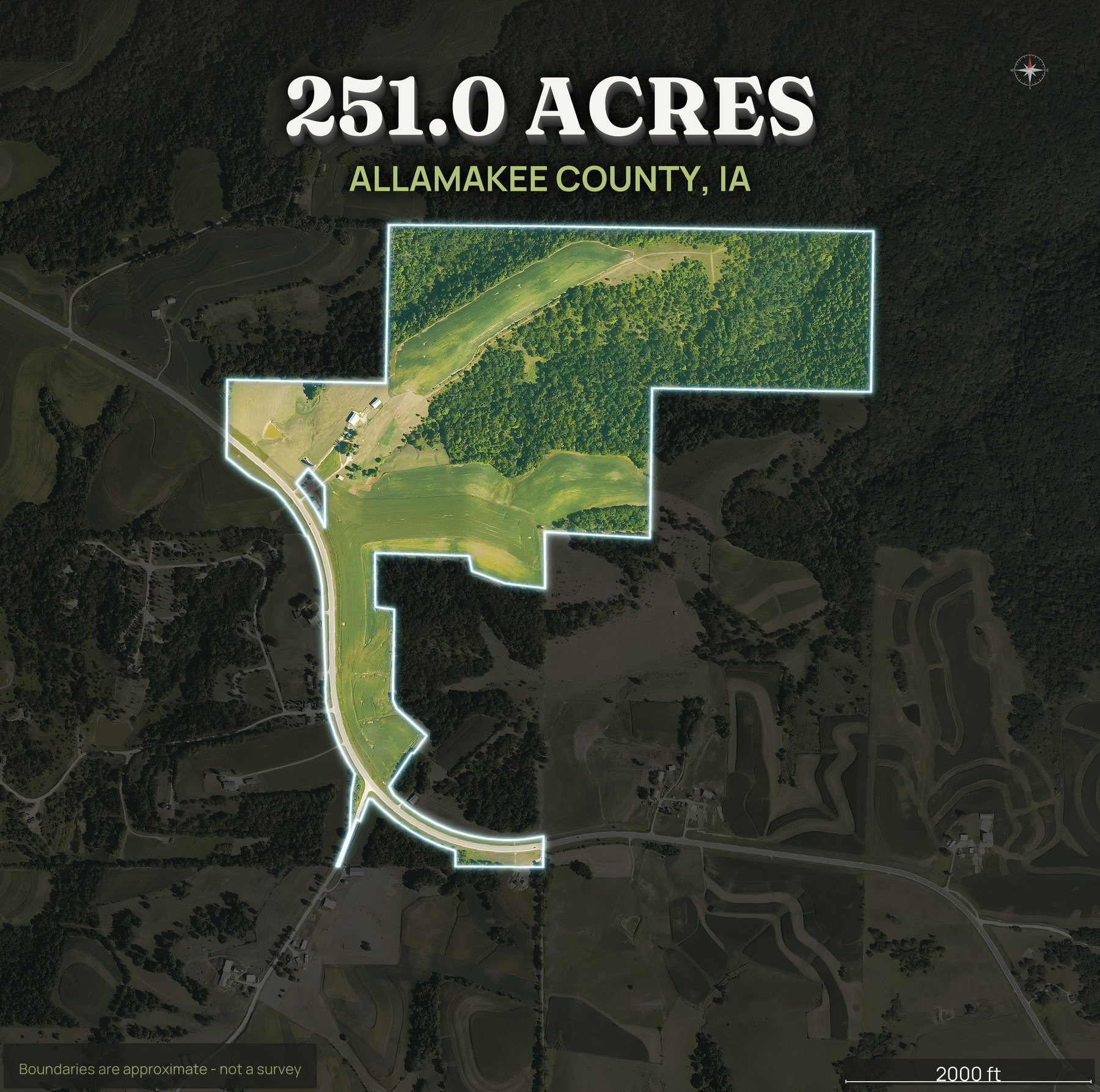 Spotlight top-down of an Iowa land parcel